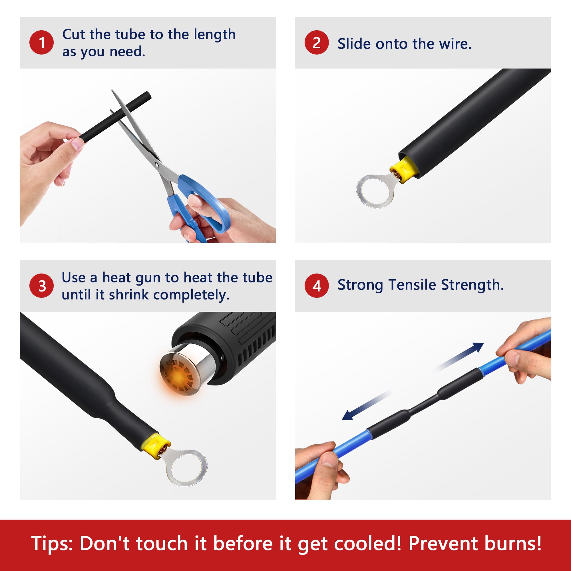 1/4 Inch Heat Shrink Tubing - 16.4 Ft 3:1 Dual Wall Adhesive Lined Waterproof Marine & Electrical Shrink Wrap for Wire Insulation | Industrial, Automotive, Marine & DIY Electrical Projects