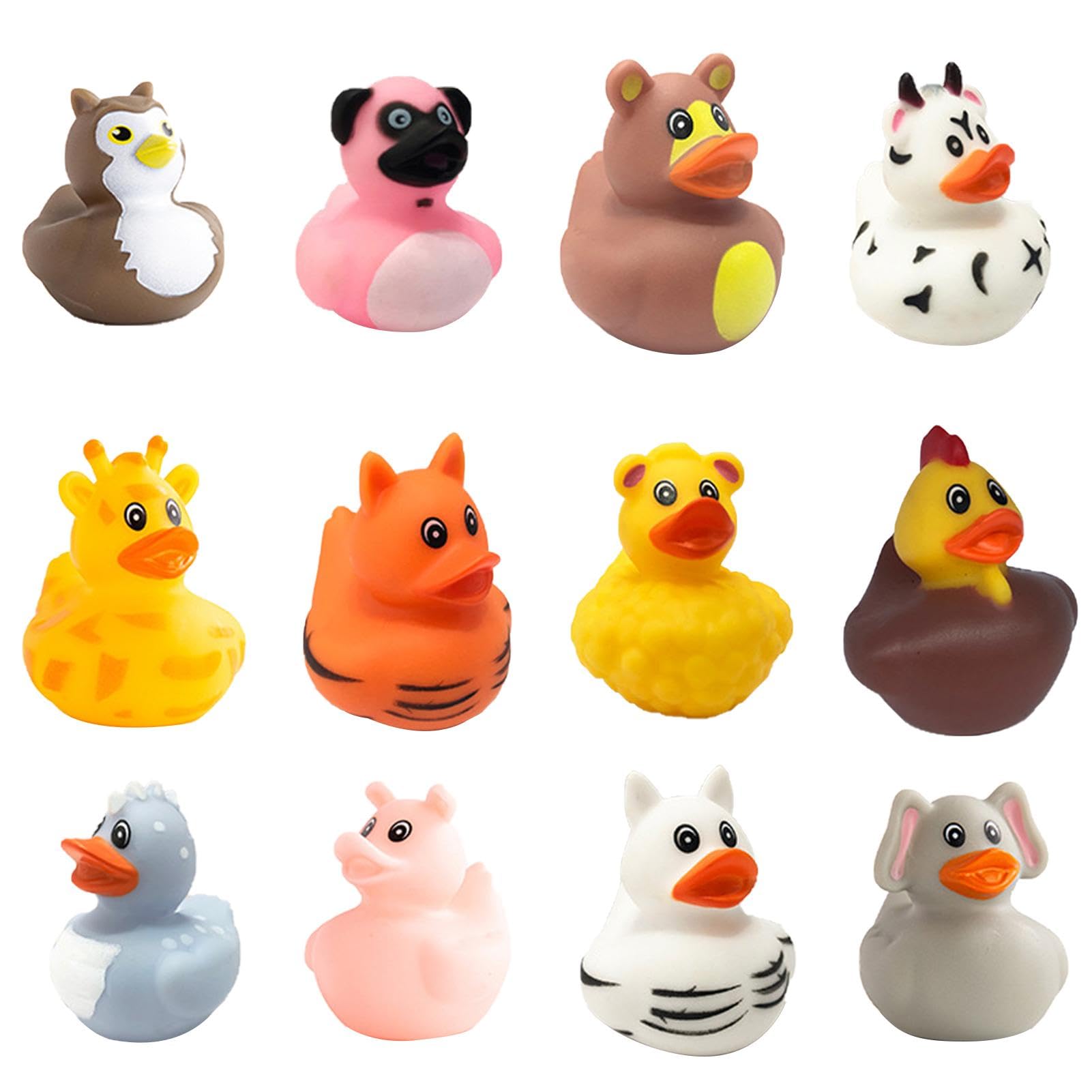 12pcs Floating Duck Bath Toys for Babies & Toddlers - Cute Swimming Duck Set for Fun Bath Time | Safe & Non-Toxic Infant Bathtub Toys | Perfect for Sensory Play, Baby Shower Gifts & Early Learning