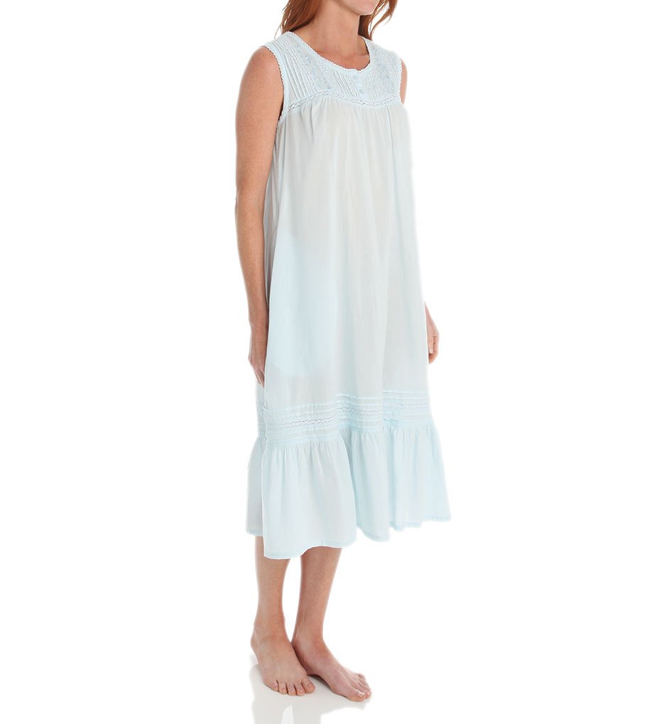 LA CERA Women's Plus Size 100% Cotton Embroidered Scoop Neck Nightgown - Soft & Breathable Sleepwear for Lounge & Relaxation at Home