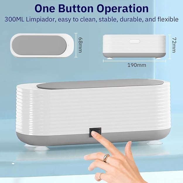 Zorzel Professional 45KHz Ultrasonic Jewelry Cleaner for Glasses, Watches, Rings & Dentures - Fast One-Touch Sonic Cleaning Machine for Home & Jewelry Store Use