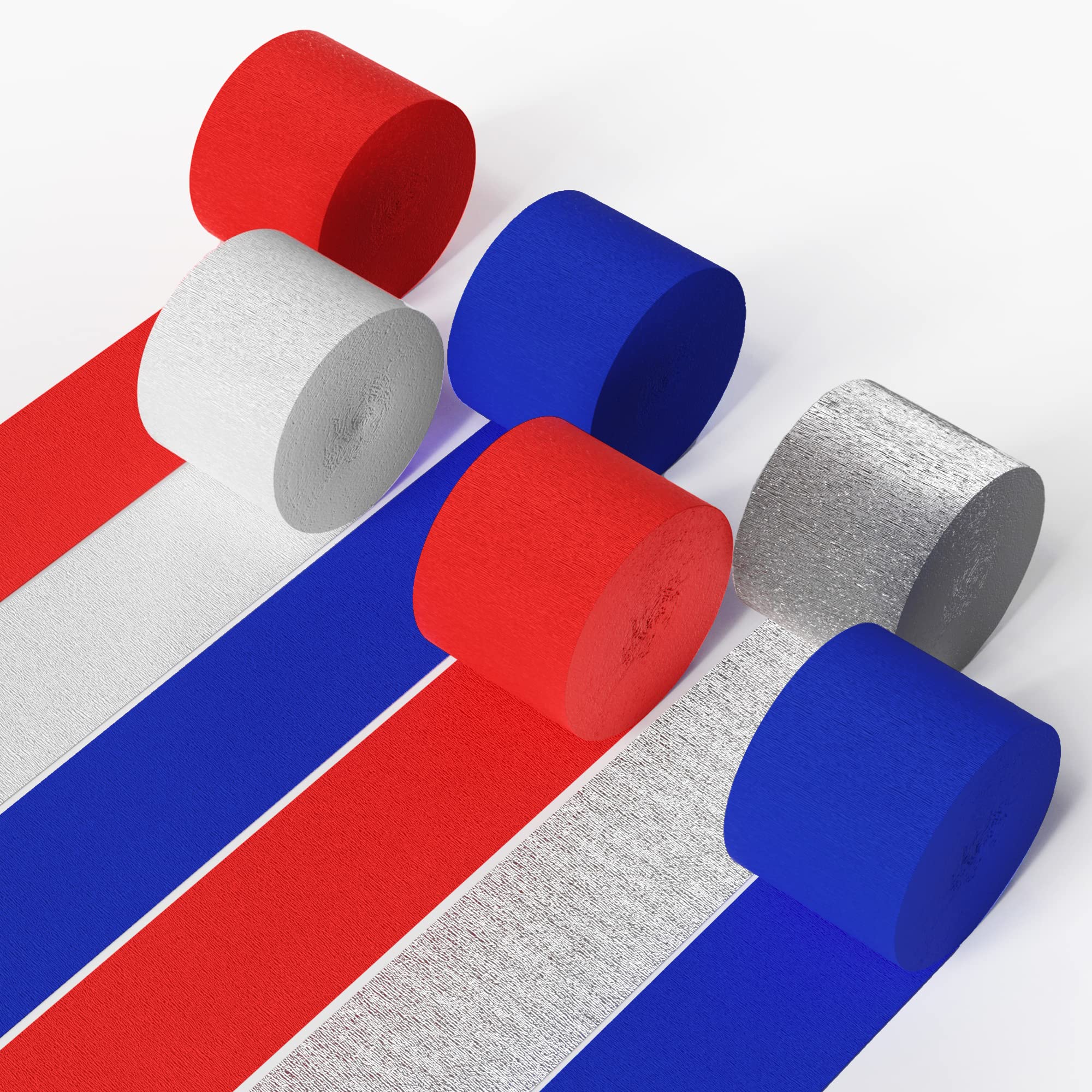 HOUSE OF PARTY USA Themed Crepe Paper Streamers - 6 Rolls (492ft Total) 1.8