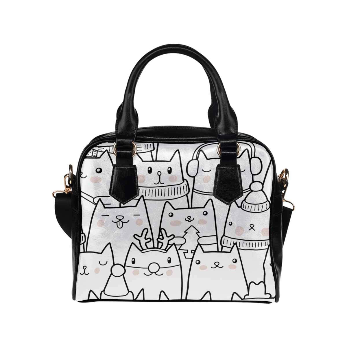 Christmas Cats PU Leather Purse Handbags for Women - Stylish Crossbody Shoulder Bag for Holiday Parties & Daily Use