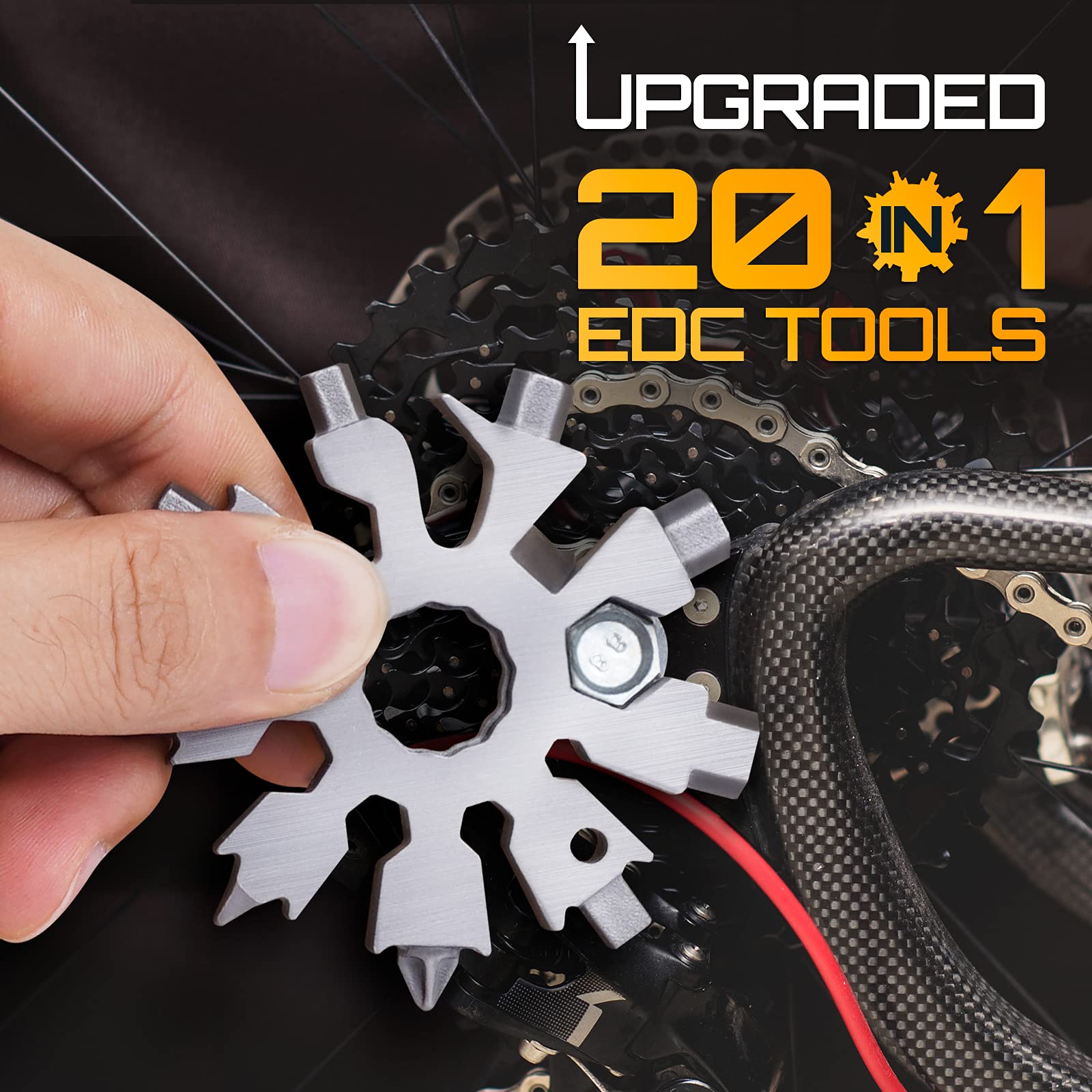 20-in-1 Snowflake Multitool Pocket Size Mini Gadget - Screwdriver, Wrench & Bottle Opener - Perfect Christmas Stocking Stuffer Gift for Men, Dad & Teens - Great for Camping, Hiking & Everyday Carry (EDC)