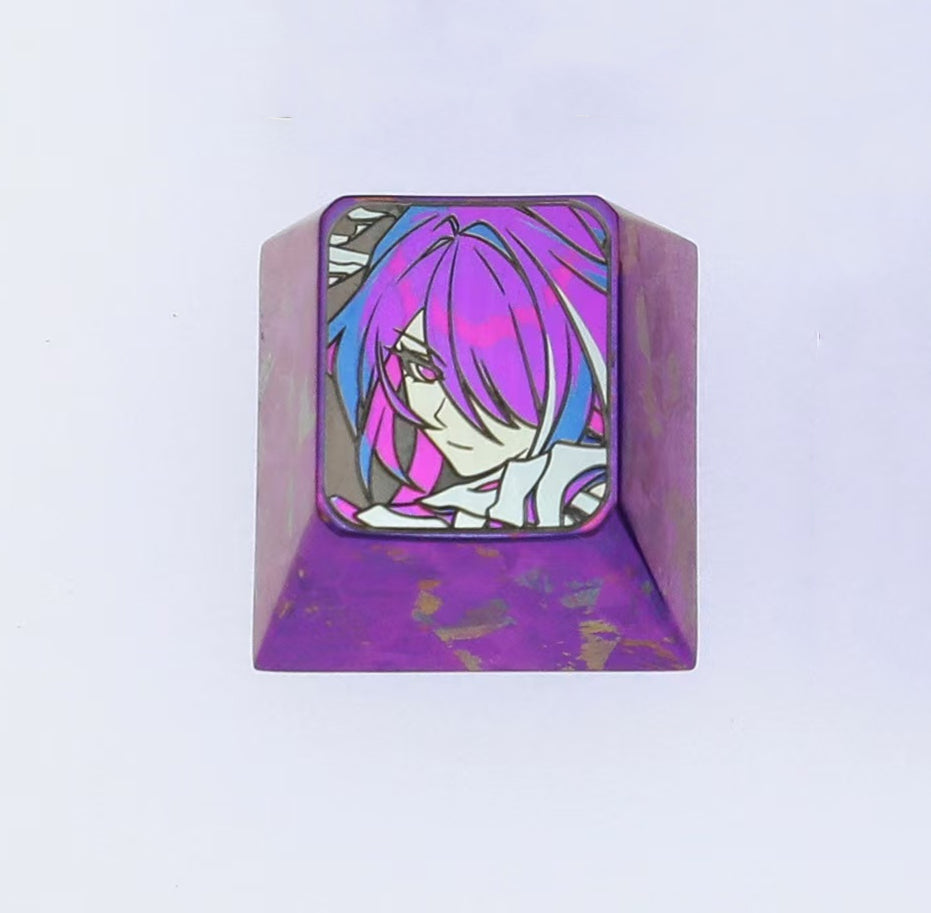 Premium Colorful Titanium Alloy Custom Keycaps for Mechanical Keyboards - Personalized Carved Design for Gaming & Typing Enthusiasts