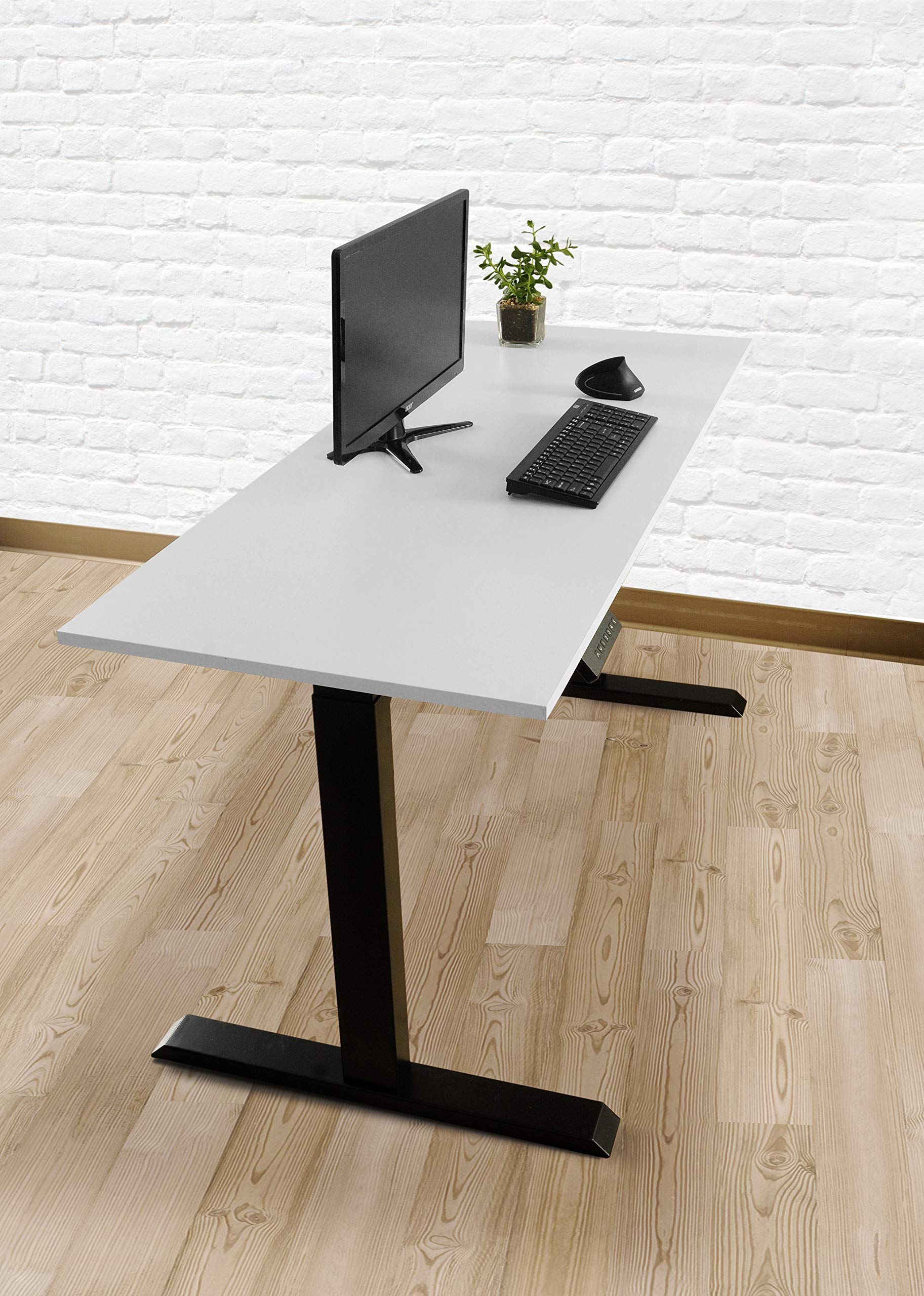 TechOrbits Electric Standing Desk Frame - Dual Motor Adjustable Height Sit Stand Desk Base with Memory Settings & Telescopic Legs (Black) - Perfect for Home Office, Gaming & Workspace Ergonomics