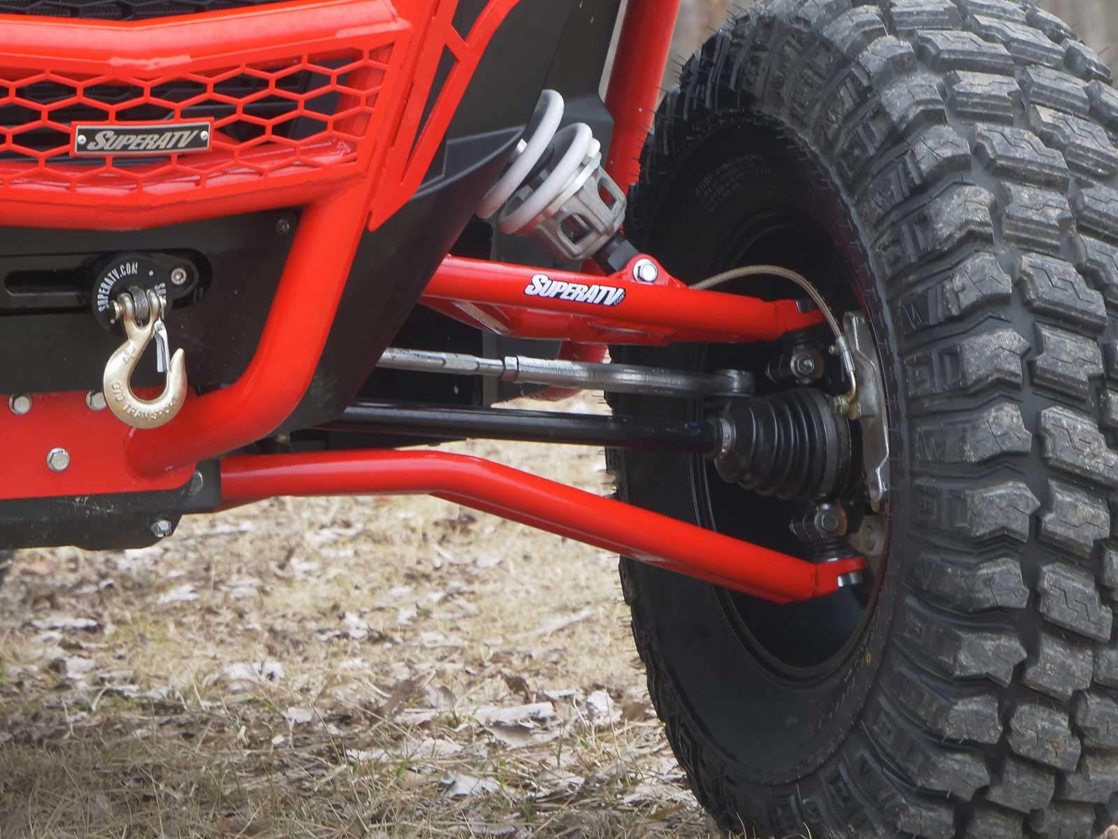SuperATV (2) Lower High Clearance A-Arms for 2014+ Polaris RZR XP 1000 / XP 4 1000 - Non-Adjustable Red Off-Road Suspension Upgrade with 1.25