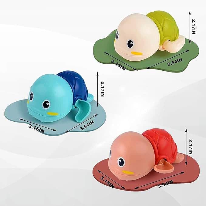 TYJHAFN Wind Up Turtle Bath Toys for Babies 6-12 Months | Safe, Mold-Free Bathtub & Pool Toys for Toddlers 1-4 Years | Fun Baby Shower Gift for Boys & Girls | Perfect for Bathtime, Swimming & Sensory Play