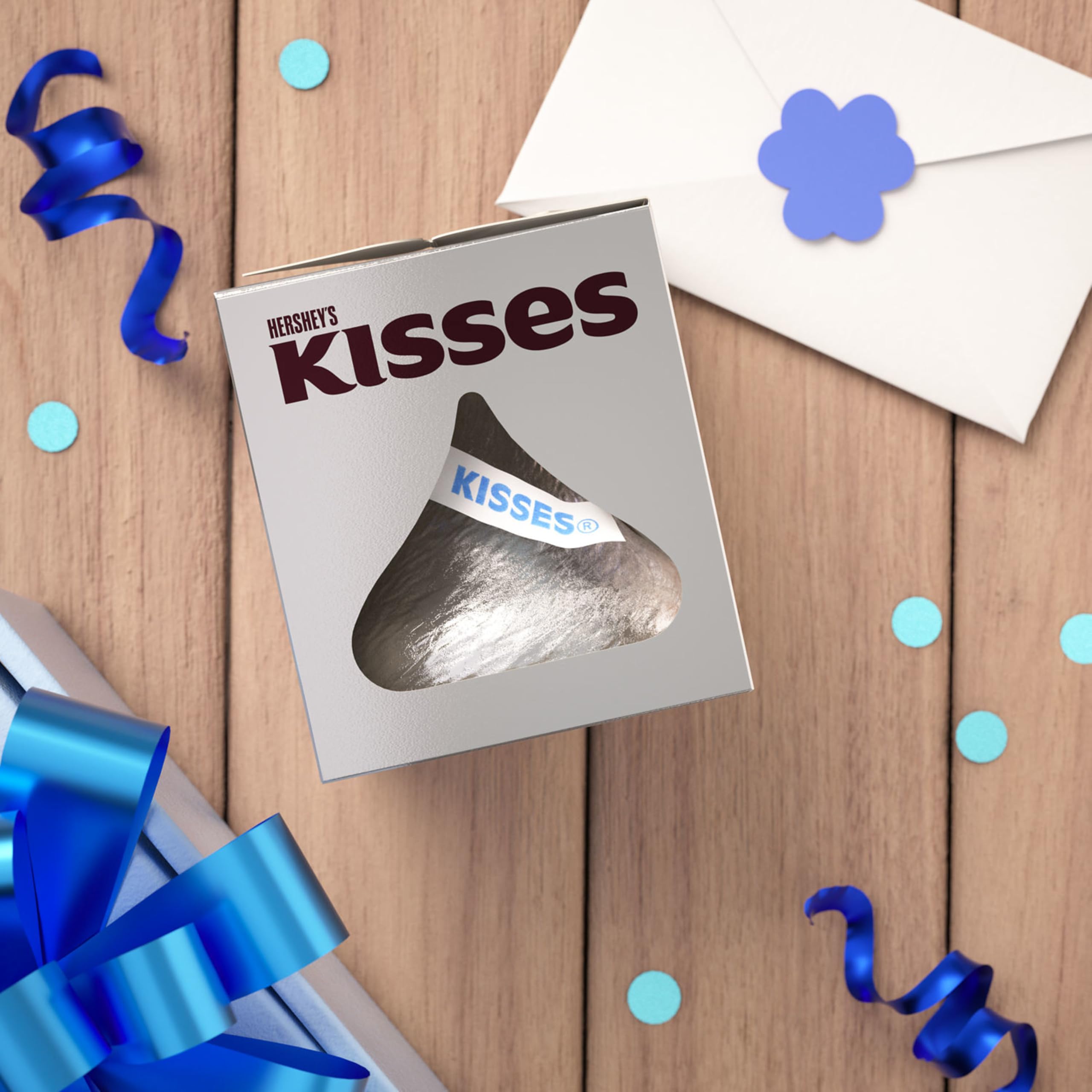 HERSHEY'S KISSES Solid Milk Chocolate Candy Gift Boxes - 7 oz (6 Count) - Perfect for Valentine's Day, Birthday Gifts & Party Favors