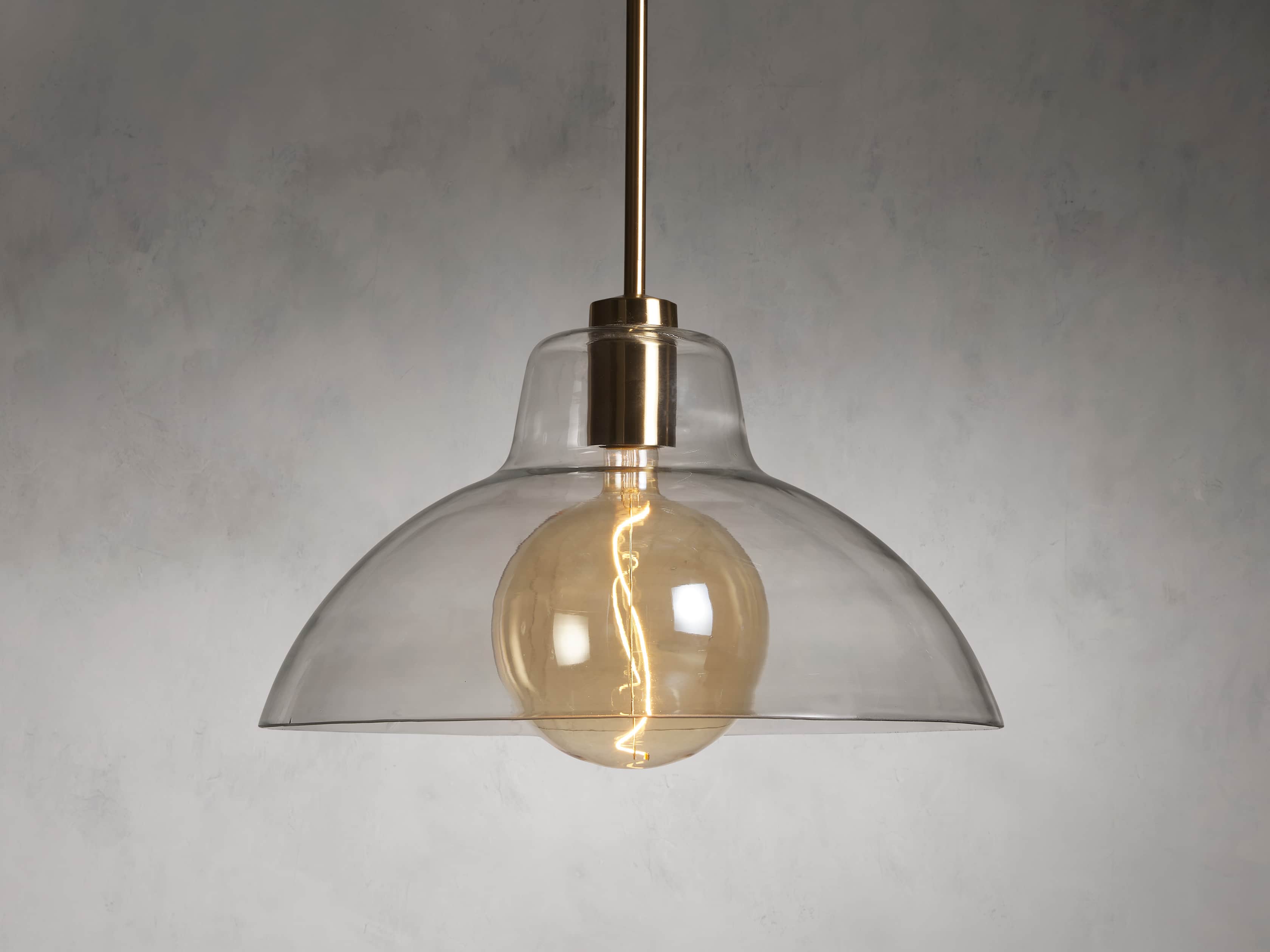Bauer Dome Pendant Light with LED Bulb - Vintage Industrial Ceiling Lighting Fixture for Kitchen Island, Dining Room, and Bedroom