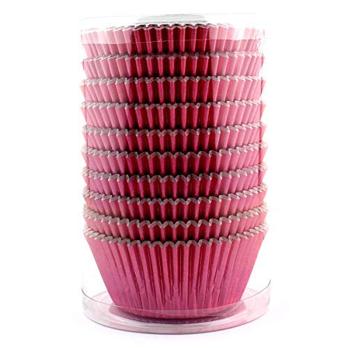 Eoonfirst 198 Pcs Pink Foil Cupcake Liners - Valentine's Day Baking Muffin Paper Cups for Parties, Weddings & Birthday Celebrations