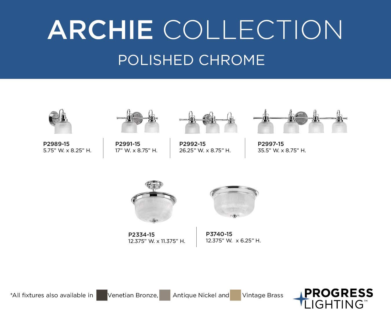 Archie Collection 3-Light Coastal Bathroom Vanity Light - Clear Double Prismatic Glass Shade with Polished Chrome Finish | Perfect for Beach House, Coastal Decor & Modern Bathroom Lighting