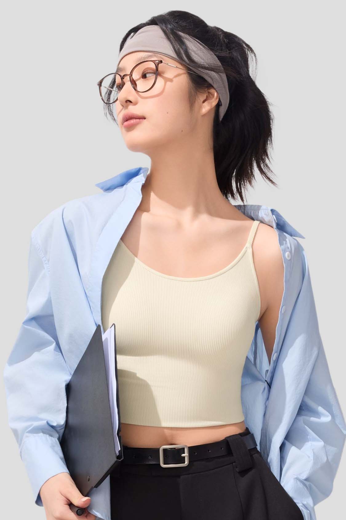 Grace Women's Open Back Tank Top with Built-in Bra - UPF 50+ Sun Protection for Yoga, Running & Summer Outdoor Activities