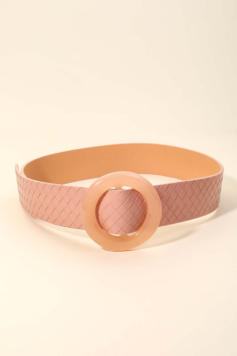 Stylish Blush Pink Faux Leather Belt for Women - Adjustable Buckle Design, Fashion Accessory for Dresses, Jeans & Office Wear