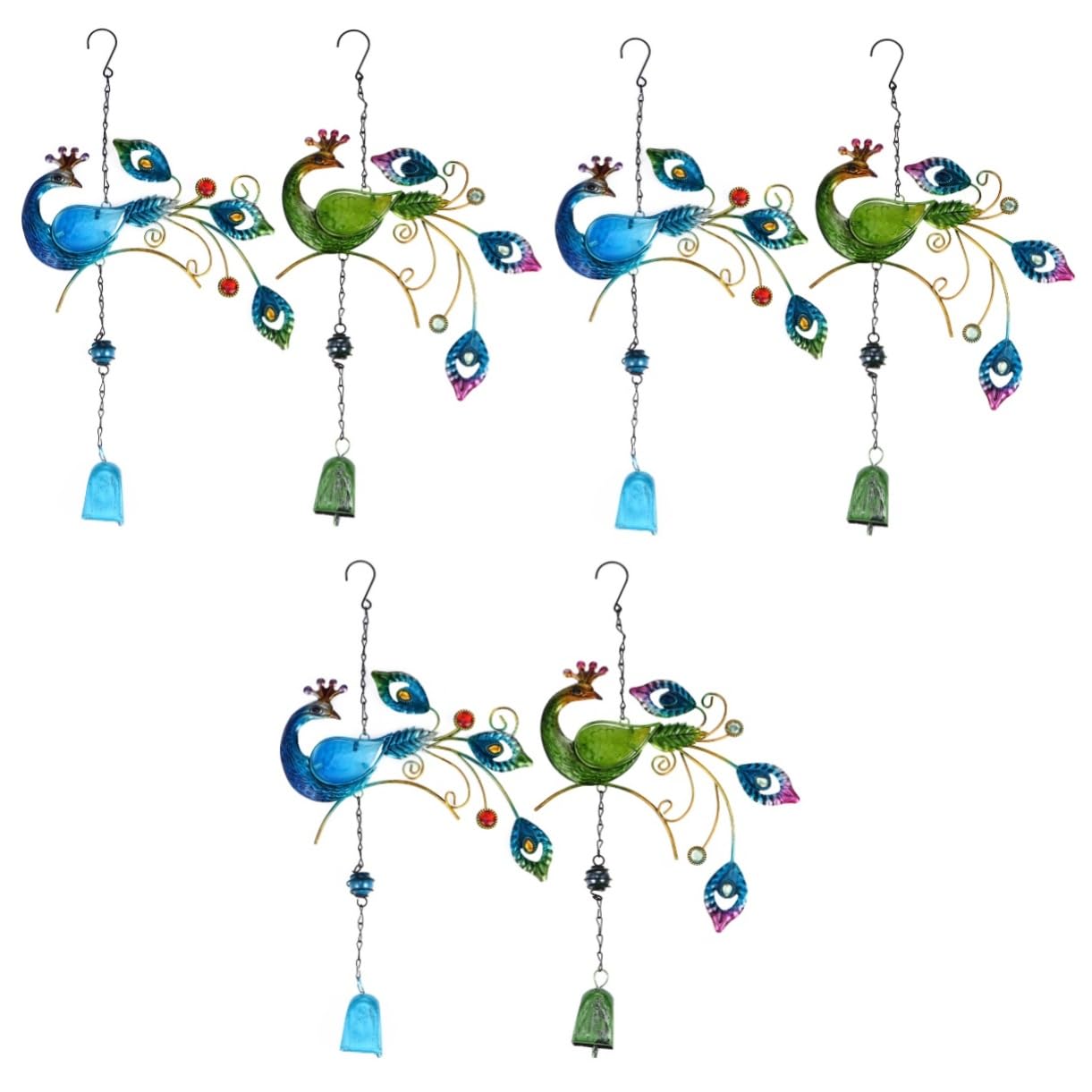 NOLITOY 6-Piece Outdoor Wind Chimes Set - Handcrafted Bird Wind Bell Decor for Garden, Patio & Porch - Soothing Wind Chime for Relaxation & Home Decoration