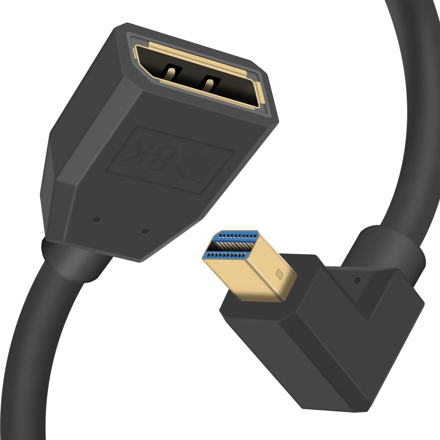 Duttek 1Ft Mini DP to DP Cable 8K@60Hz for PC, Laptop & Monitor