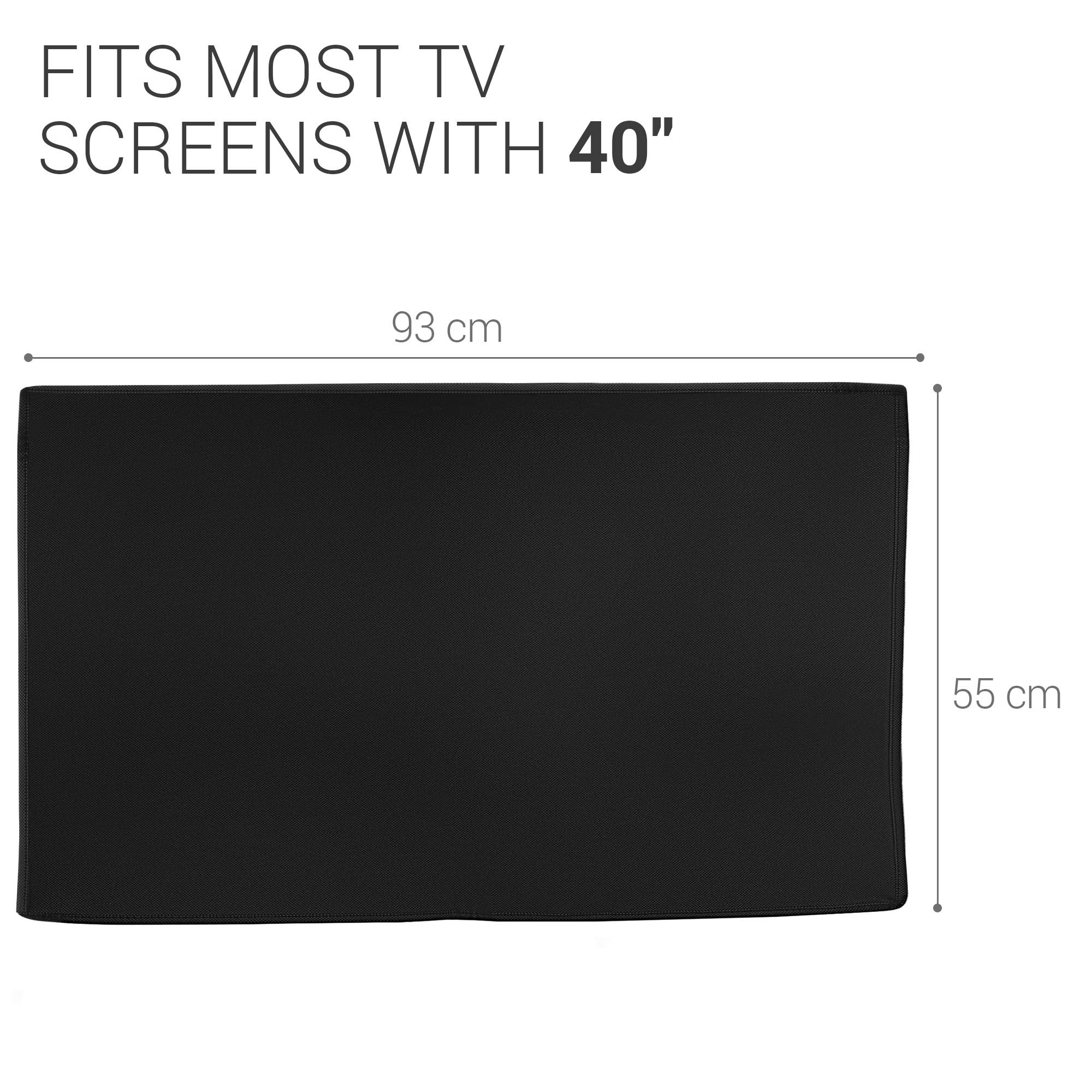 kwmobile 40-Inch TV Dust Cover - Black Fabric Screen Protector for Indoor Flat Screen TVs | Perfect for Home, Office & Entertainment Centers