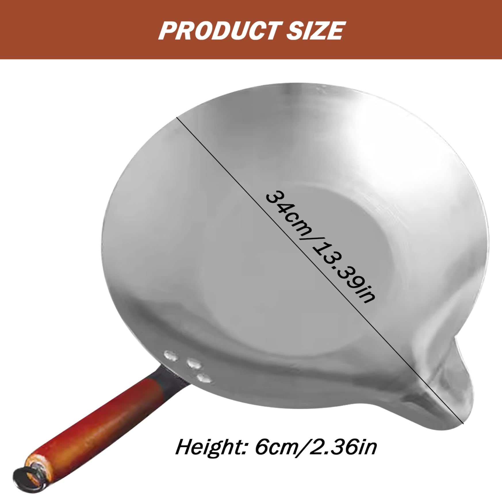 Stainless Steel Candy Melting Pot with V Spout & Heat-Resistant Handle - Cast Iron Wok for Tanghulu, Sugar Dipping & Candy Making - Perfect for DIY Desserts, Chocolate Melting & Candy Coating at Home