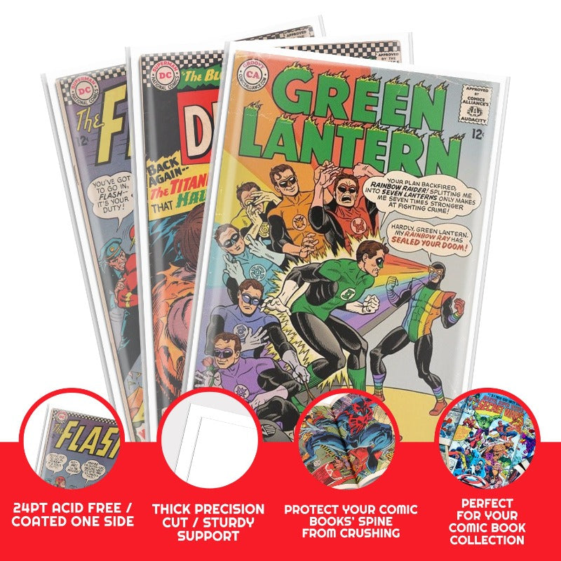 Silver Age Comic Backer Board 24PT - Acid-Free Cardboard Backing for Comic Book Protection | Perfect for Collectors, Storage & Display