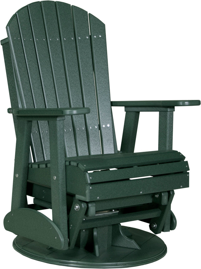 LuxCraft 2-Foot Adirondack Swivel Glider Chair - Outdoor Patio Rocking Chair for Garden, Deck, Porch & Backyard Relaxation