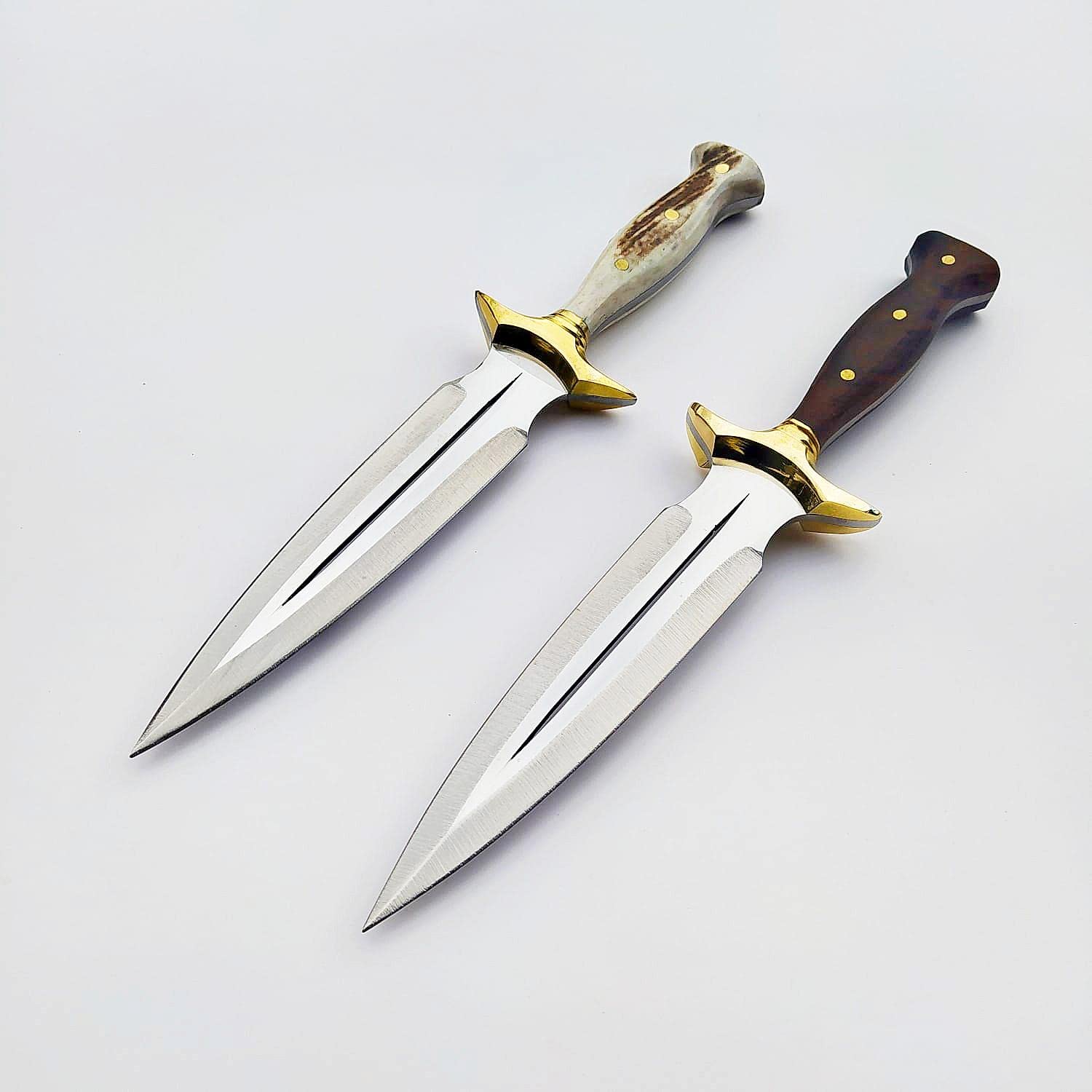 Handmade Yatagan Dagger Knife - Premium Outdoor Camping & Hunting Knife with Wooden and Deer Horn Handle - Perfect for Bushcraft, Survival, and Gift for Hunters - Product Code YS001-002 (Deer Horn) - Ideal for Camping, Hunting, and Outdoor Adventures