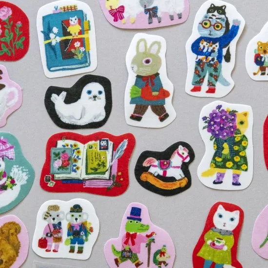 Yumi Kitagishi: 20-Piece Flake Sticker Set - Animal Journey Collection | Perfect for Scrapbooking, Journaling & DIY Crafts