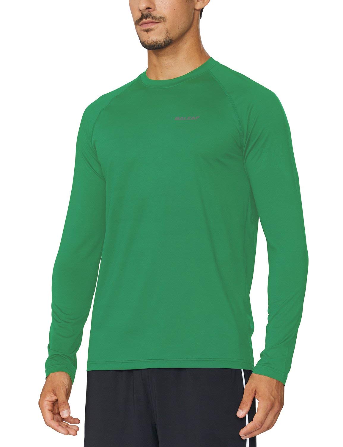 BALEAF Men's Long Sleeve Running Shirt - Quick Dry Athletic Workout T-Shirt, Lightweight Soft Fishing & Outdoor Tee for Jogging, Hiking & Gym Training