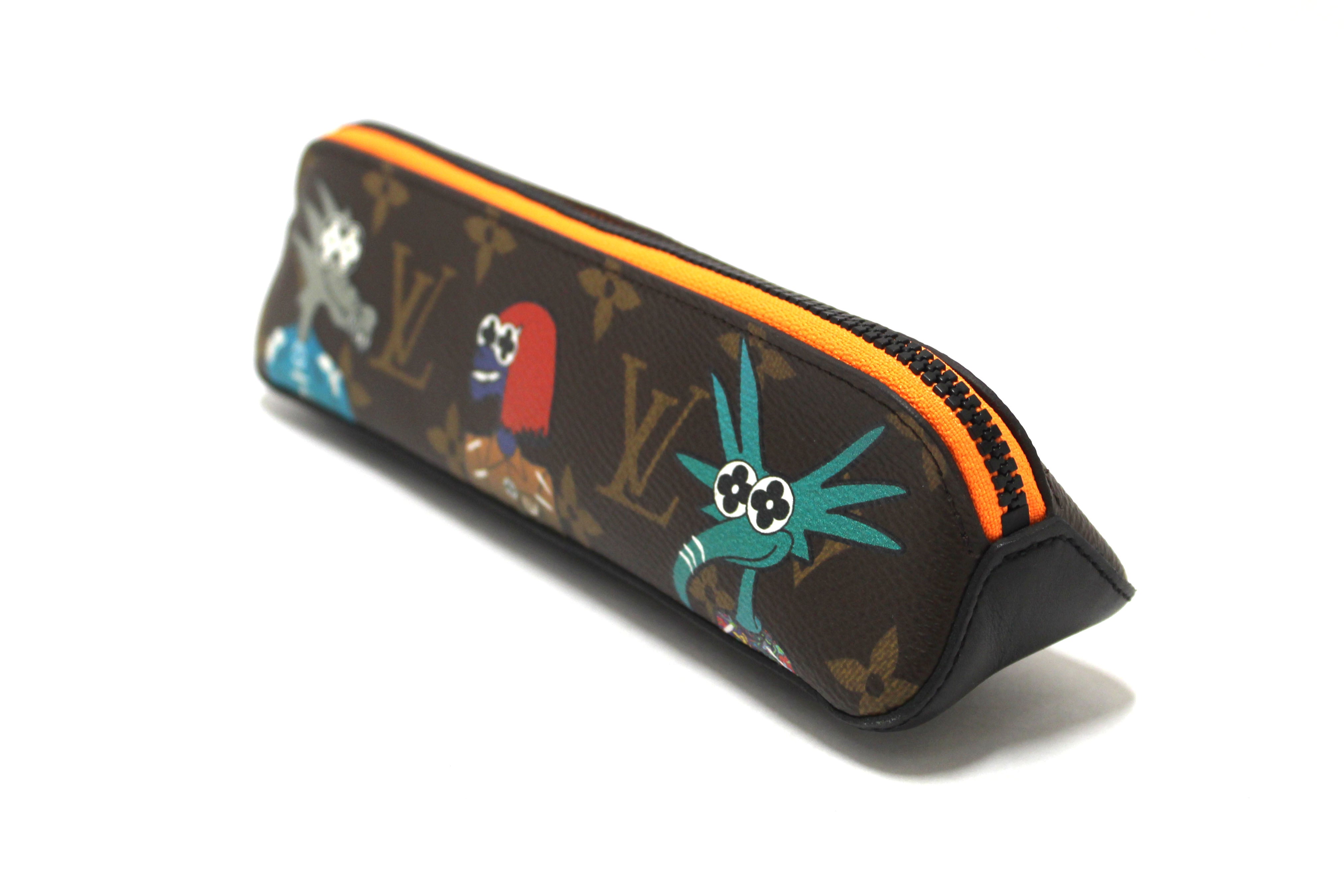 Authentic Louis Vuitton Limited Edition Monogram Friends Elizabeth Pencil Pouch - Luxury Designer Pencil Case for School, Office & Travel Accessories Organization