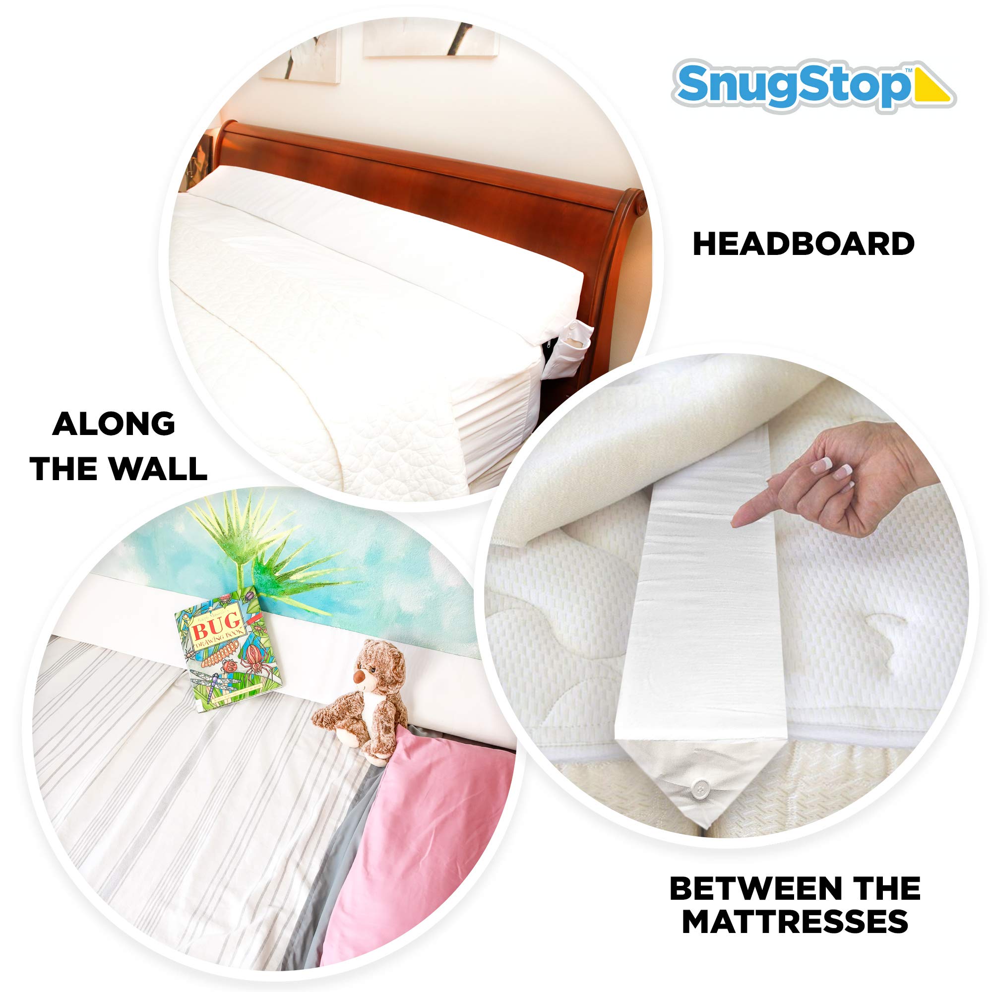 SnugStop The Original Bed Wedge Pillow - Headboard Gap Filler for Mattress Support - Triangle Shaped Pillow Wedge to Prevent Pillow Loss - Perfect for Twin Beds (Home & Hotel Use)
