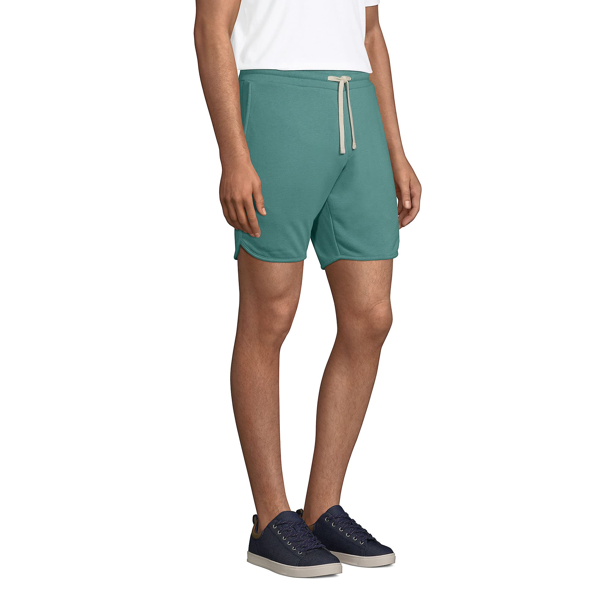 Lands' End Men's French Terry Shorts - Teal Shadow, Regular Fit, X-Large Size | Comfortable Casual Wear for Summer, Lounge & Outdoor Activities
