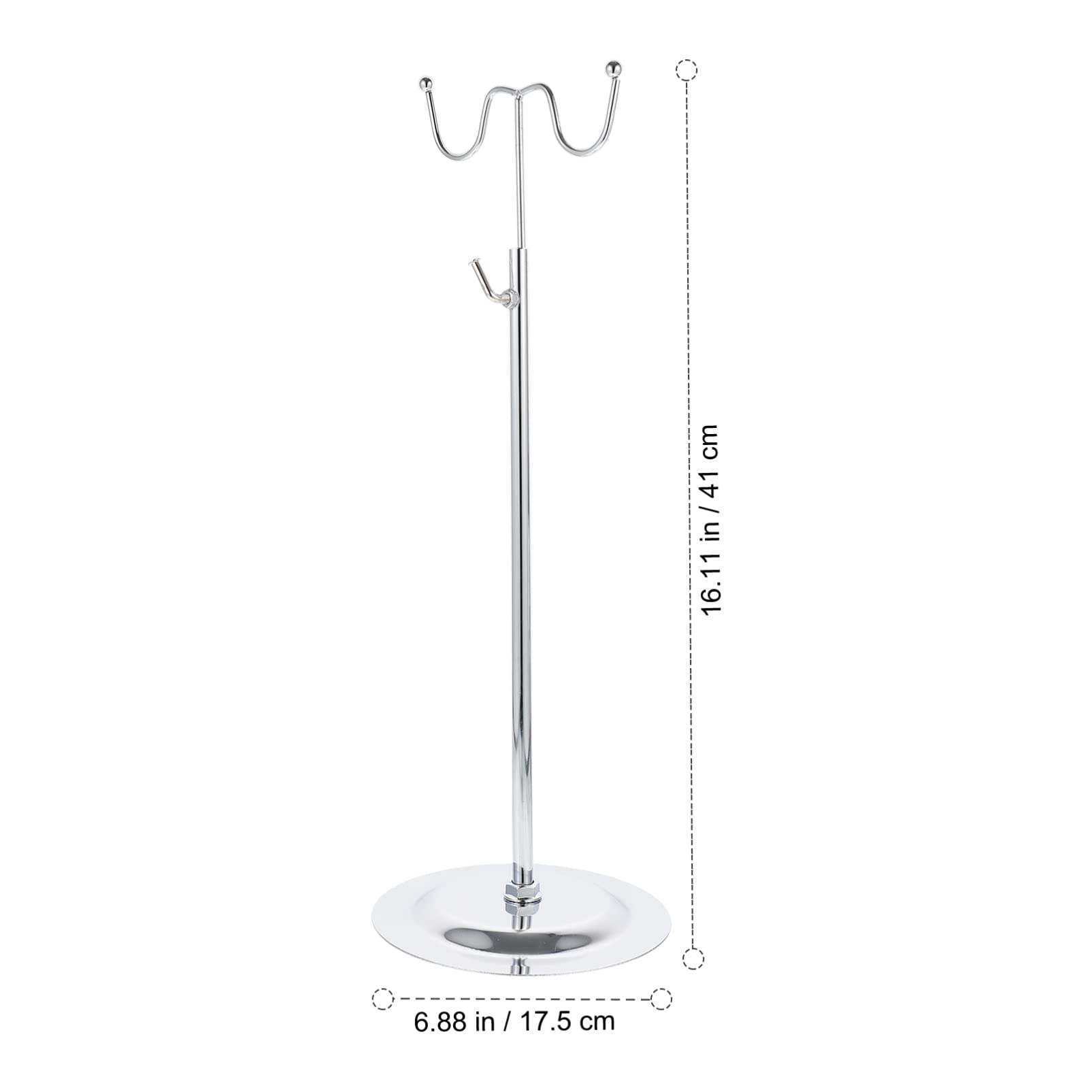 iplusmile Adjustable Height Stainless Steel Bag Display Stand - Wig, Purse, Handbag & Tote Holder Rack for Retail Store & Boutique Display