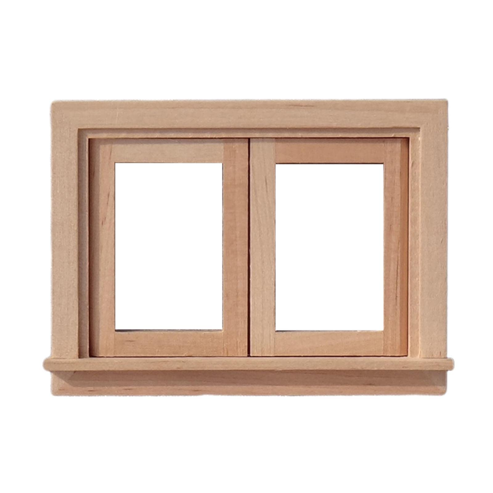 1:12 Scale Dollhouse Miniature Wooden Window - Handcrafted Wood Furniture Set for Dollhouse Decor, DIY Miniature House Accessories - Perfect for Dollhouse Enthusiasts & Collectors