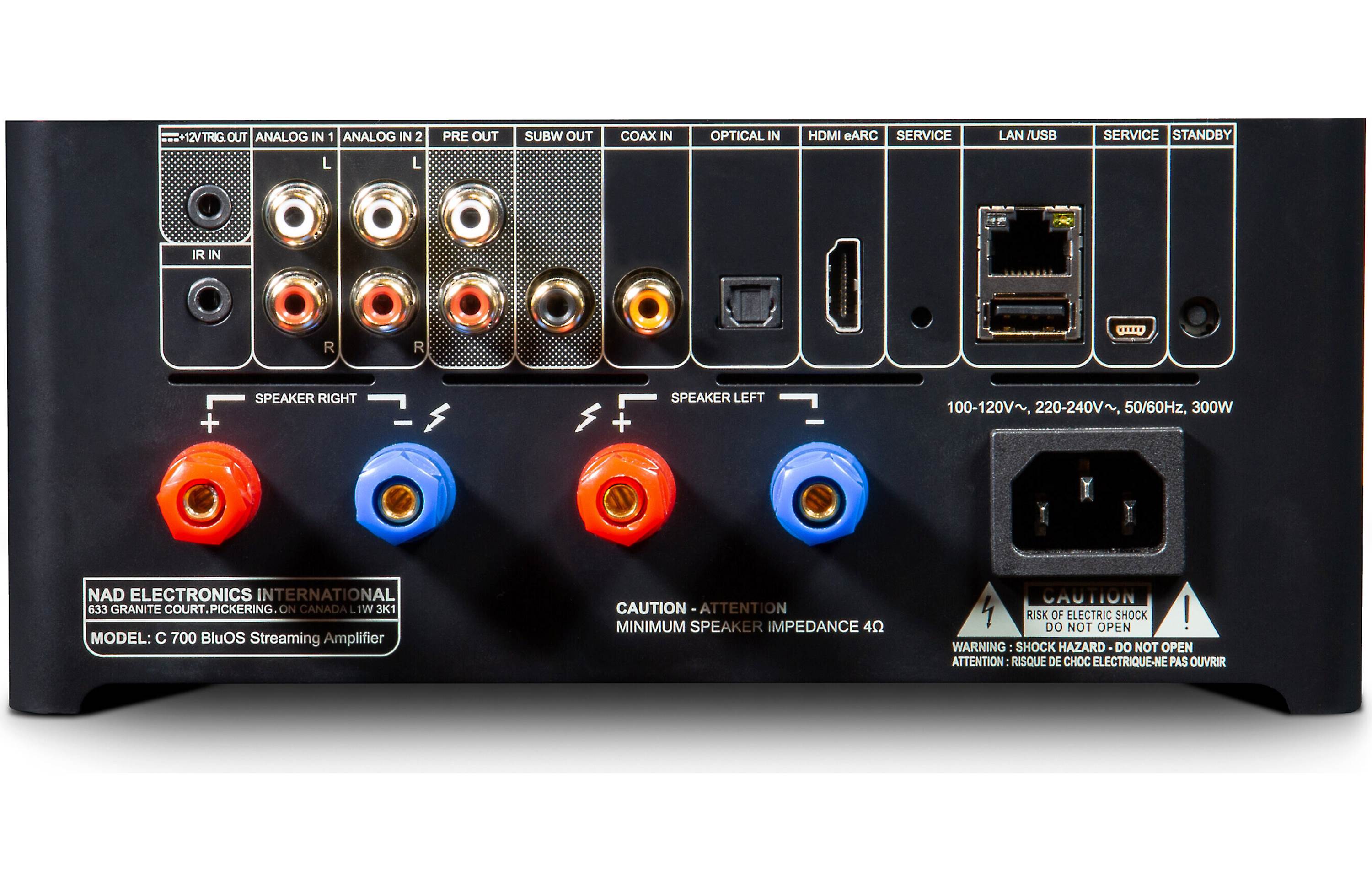 NAD Electronics C700 BluOS Streaming Amplifier - High-Fidelity Audio for Home Theater & Music Streaming | Perfect for Audiophiles & Smart Home Systems