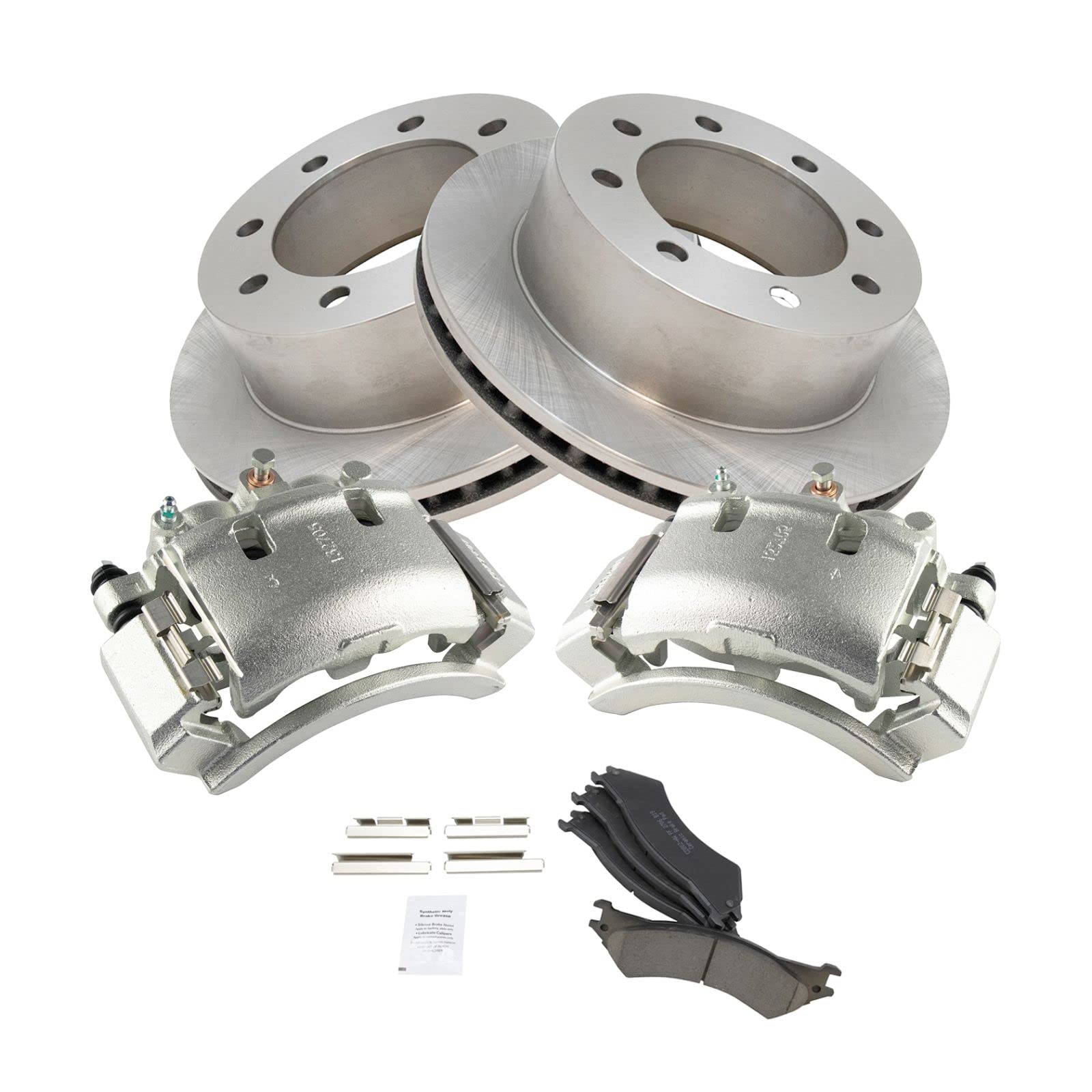 High-Performance Rear Brake Pad & Rotor Kit - Ceramic Vented Brake Pads & Rotors - Compatible with 2003-2007 Ford E-250 & 1999-2002 E-250 Econoline - Perfect for Heavy-Duty Towing & Commercial Use