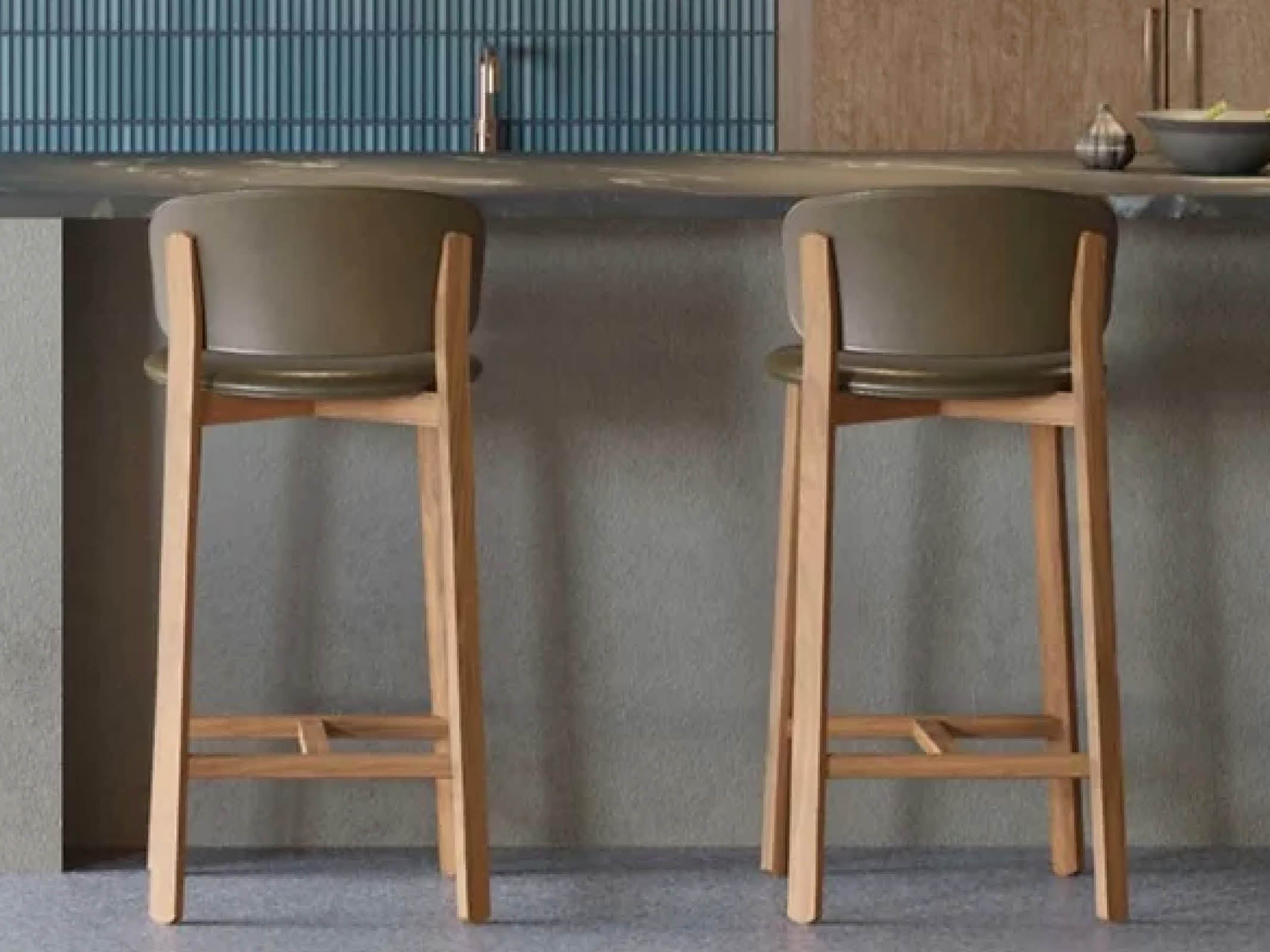Pinta Stool - Modern Wooden Bar Stool with Backrest for Kitchen, Dining & Home Decor | Perfect for Breakfast Nook, Counter Height Tables & Small Spaces