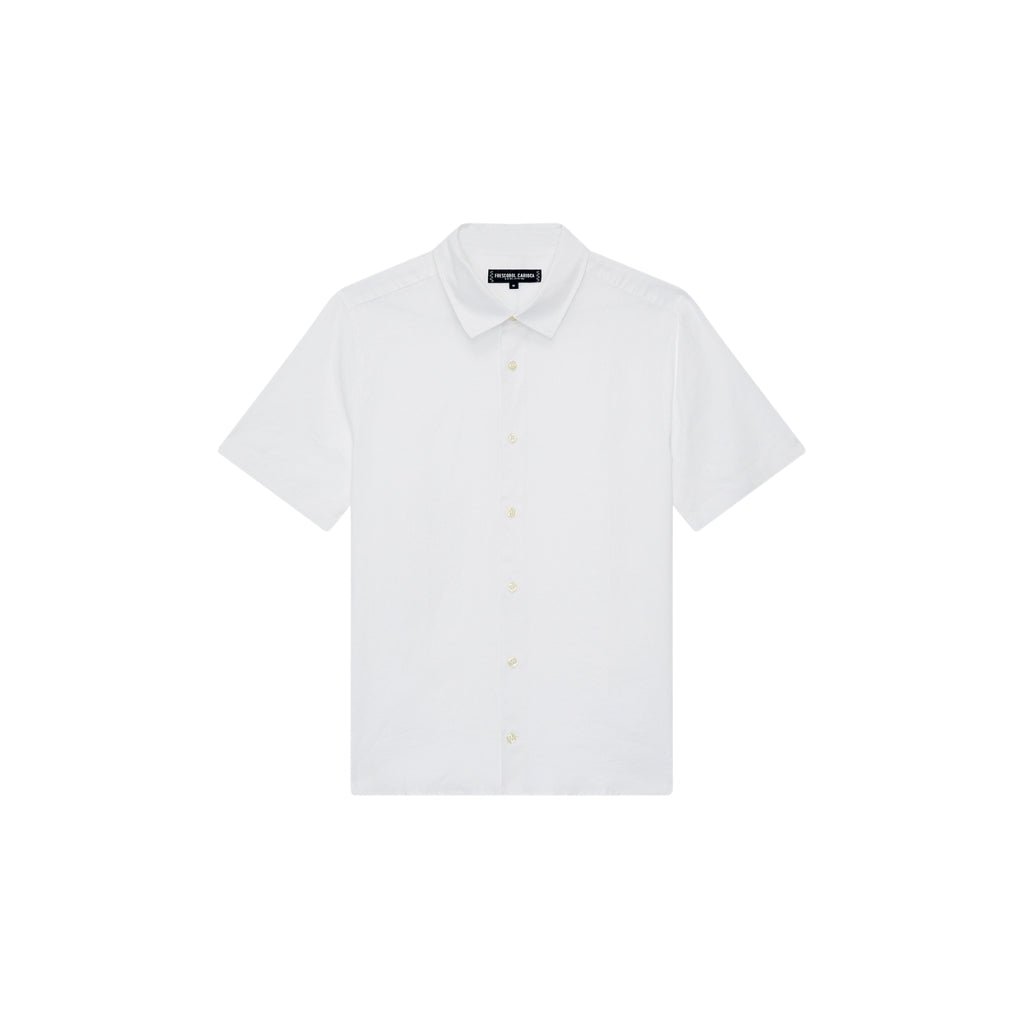 FRESCOBOL CARIOCA Castro Classic Linen Shirt for Men - Breathable White Summer Shirt for Beach, Vacation & Casual Wear
