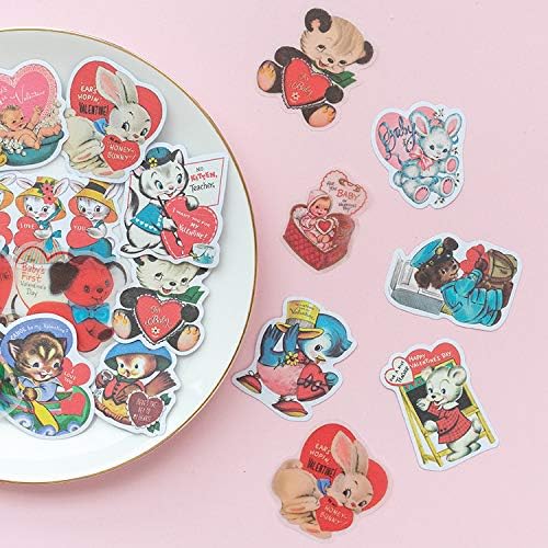 Vintage Kawaii Animal Stickers - 80Pcs for Scrapbooking & Journaling