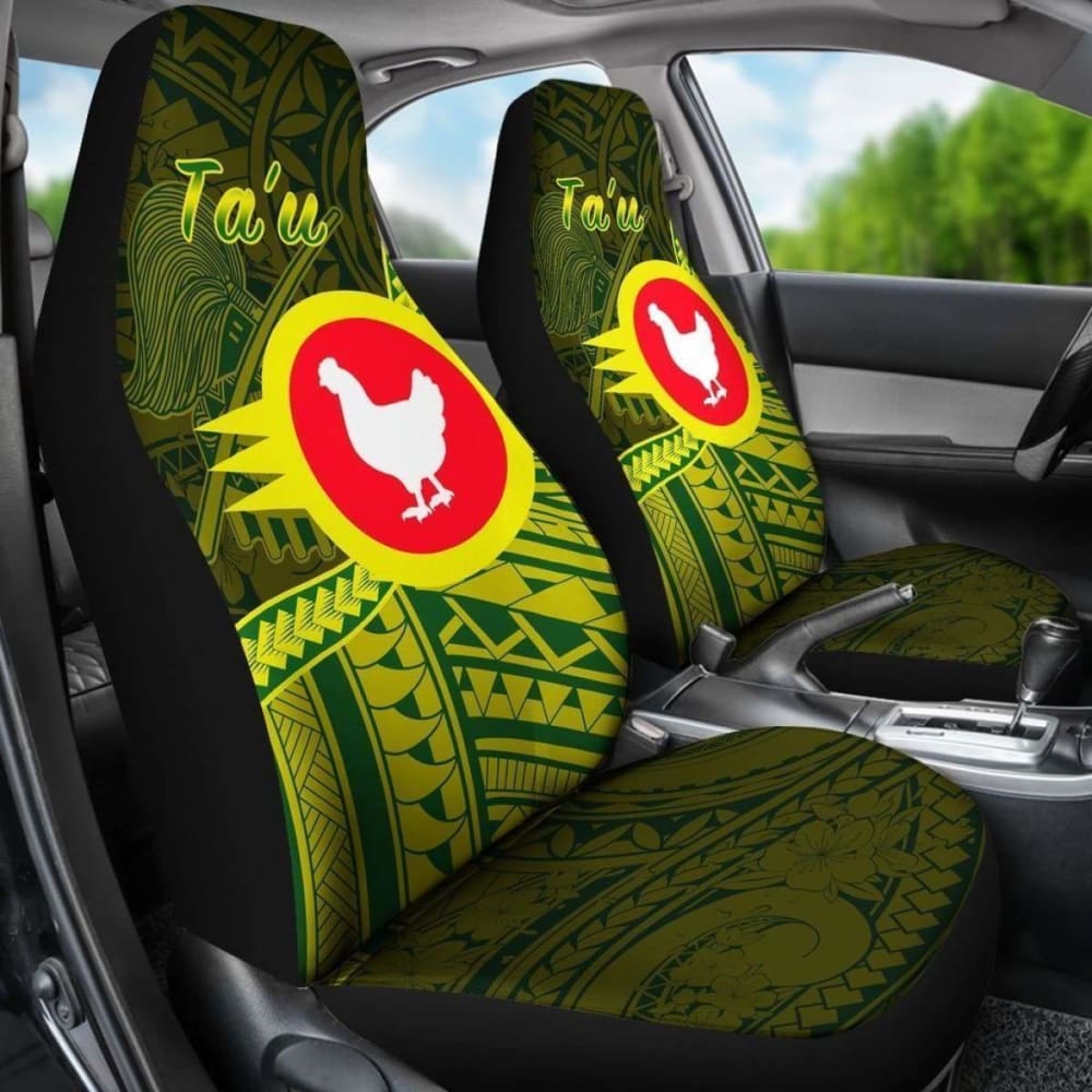 Premium American Samoa Car Seat Covers - Authentic Manu'a Ta'u Polynesian Tribal Patterns (Model 105905) for SUVs, Trucks & Family Vehicles - Durable Protection with Cultural Style
