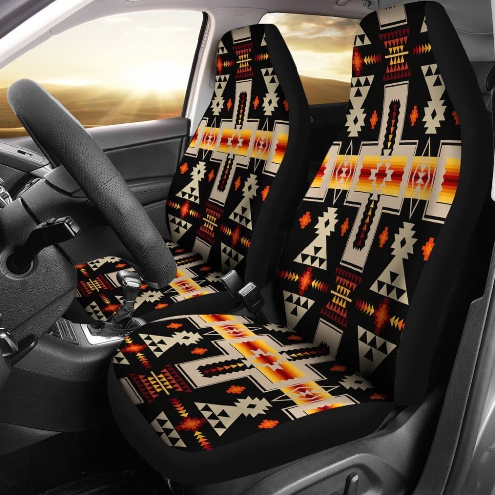 Premium Black Tribe Design Native American Car Seat Covers - Authentic Southwestern Style for Trucks & SUVs | Perfect for Road Trips, Daily Commutes & Cultural Enthusiasts