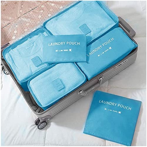 Portable Packing Cubes - Premium Luggage Organizer Bags for Suitcases | Compression Travel Cubes | Blue Luxury Travel Organizer | Perfect for Business Trips & Vacation Packing