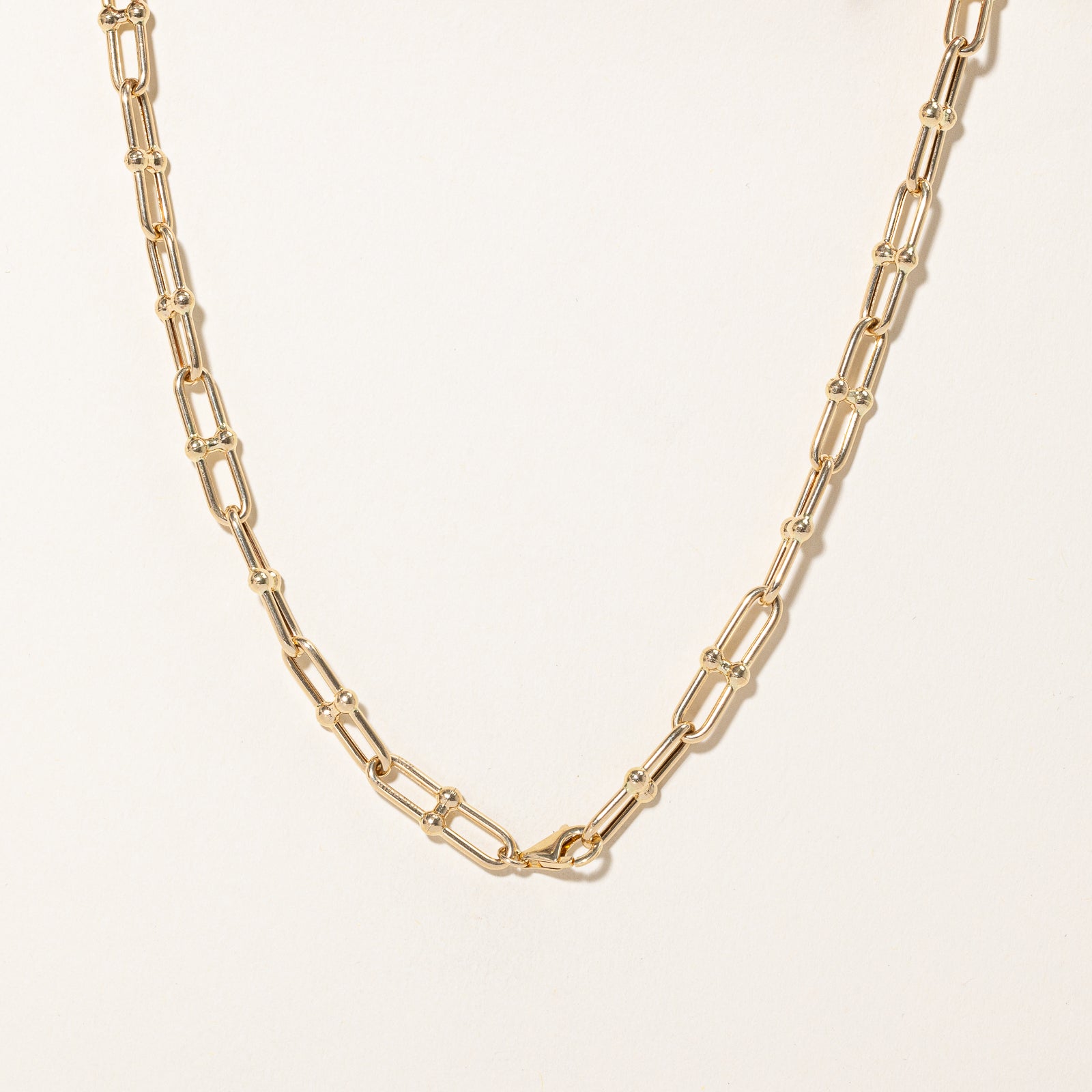 18K Yellow Gold Hardwear Inspired Chain Necklace - 6.77mm Width, 15.5 Inch Length - Elegant Layering Piece for Everyday Wear & Special Occasions