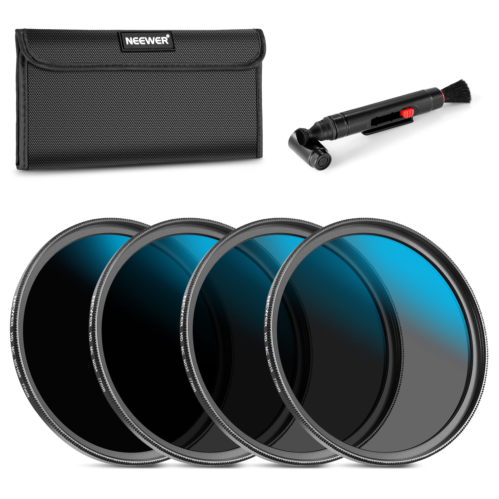 NEEWER ND Lens Filter Set (ND16, ND32, ND64, ND1000) for DSLR & Mirrorless Cameras - Perfect for Landscape, Long Exposure & Video Photography