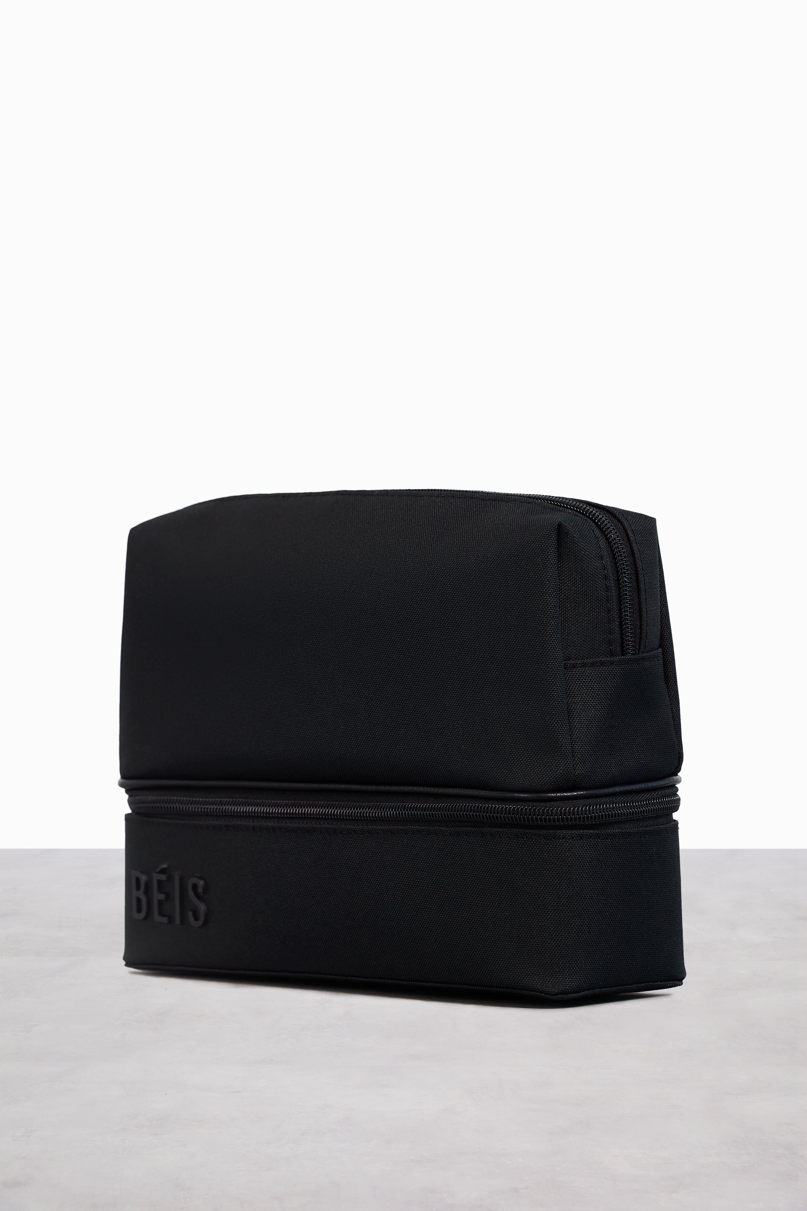 Black Cosmetic Organizer - Travel Makeup Storage Case with Adjustable Compartments for Brushes, Lipsticks & Skincare - Perfect for Home, Travel & Salon Use