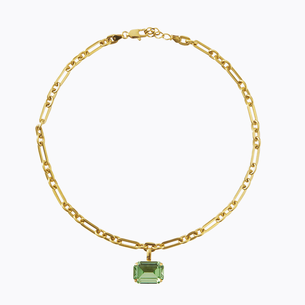 Lydia Peridot Chain Necklace - Elegant Green Gemstone Jewelry for Women, Perfect for Parties, Weddings & Everyday Wear