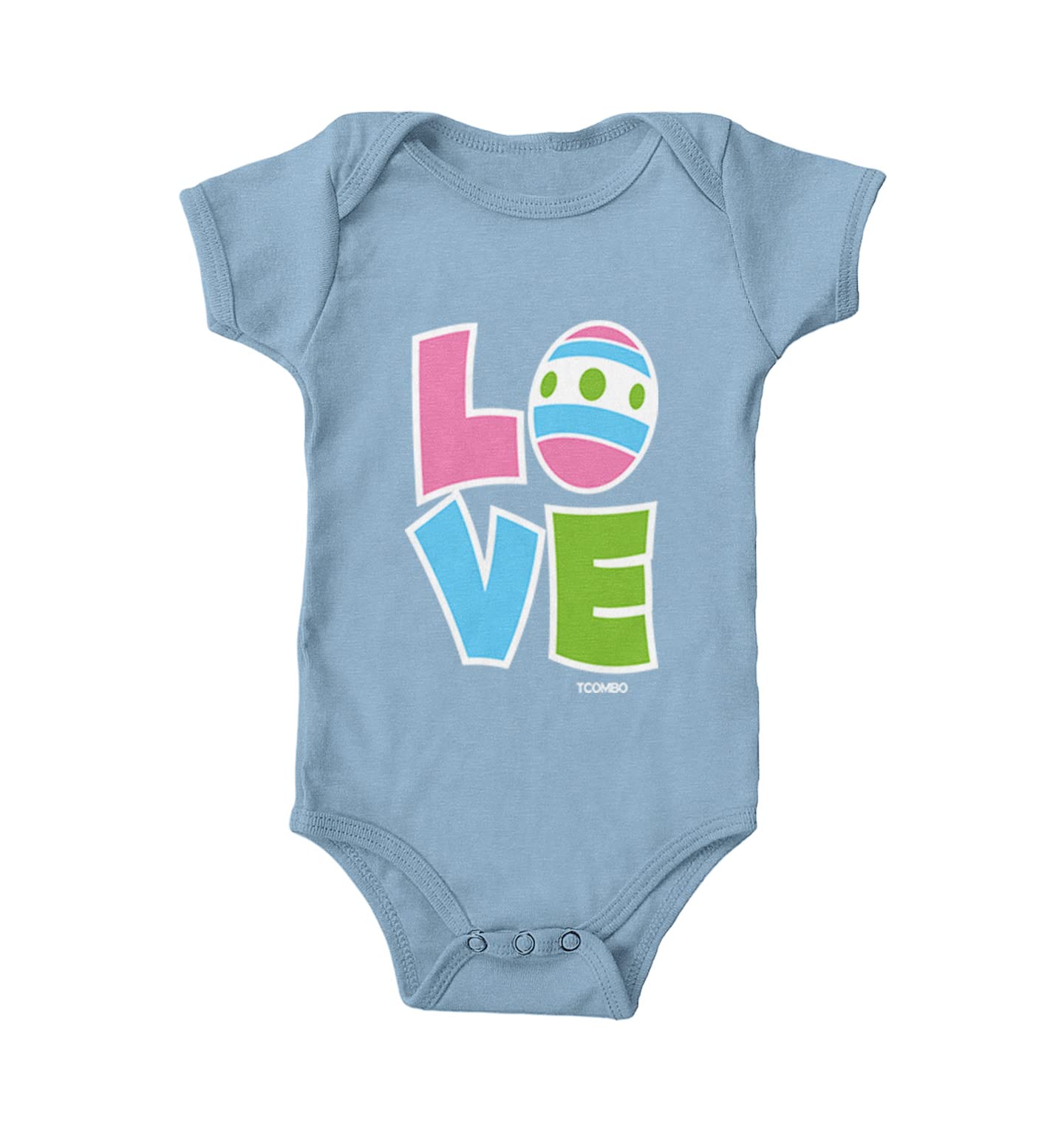Tcombo LOVE Easter Egg - Happy Bunny Cute Bodysuit for Baby | Easter Outfit, Spring Photoshoot, Holiday Gift | Soft Cotton Infant Romper