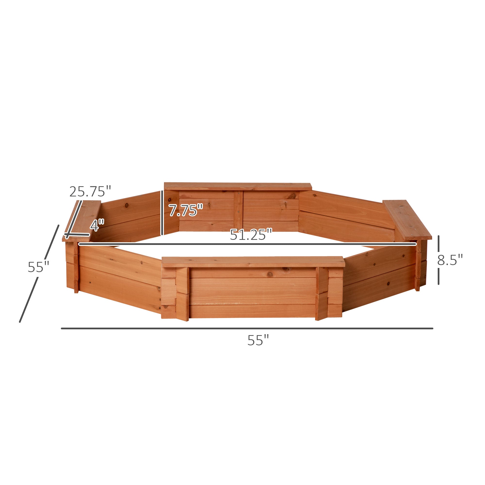 Outsunny Kids Sandbox with Cover & Bench Seat - Outdoor Children's Sand Play Set for Backyard, Toddlers & Preschoolers - Perfect for Garden, Patio & Playground Fun
