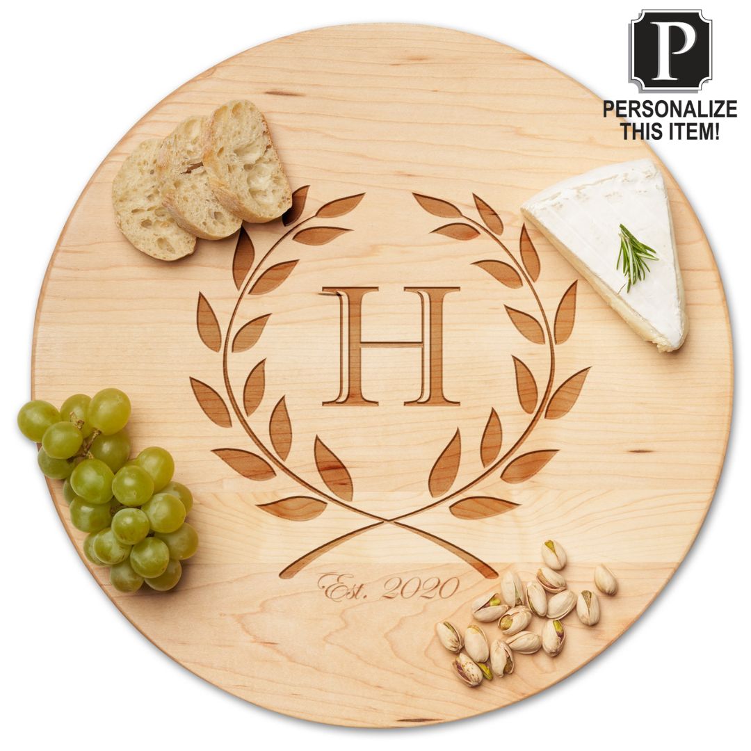 Personalized Maple Wood Round Lazy Susan Turntable - 16 Inch Handcrafted Wooden Serving Tray for Dining Table, Kitchen Counter, Buffet & Party Decor