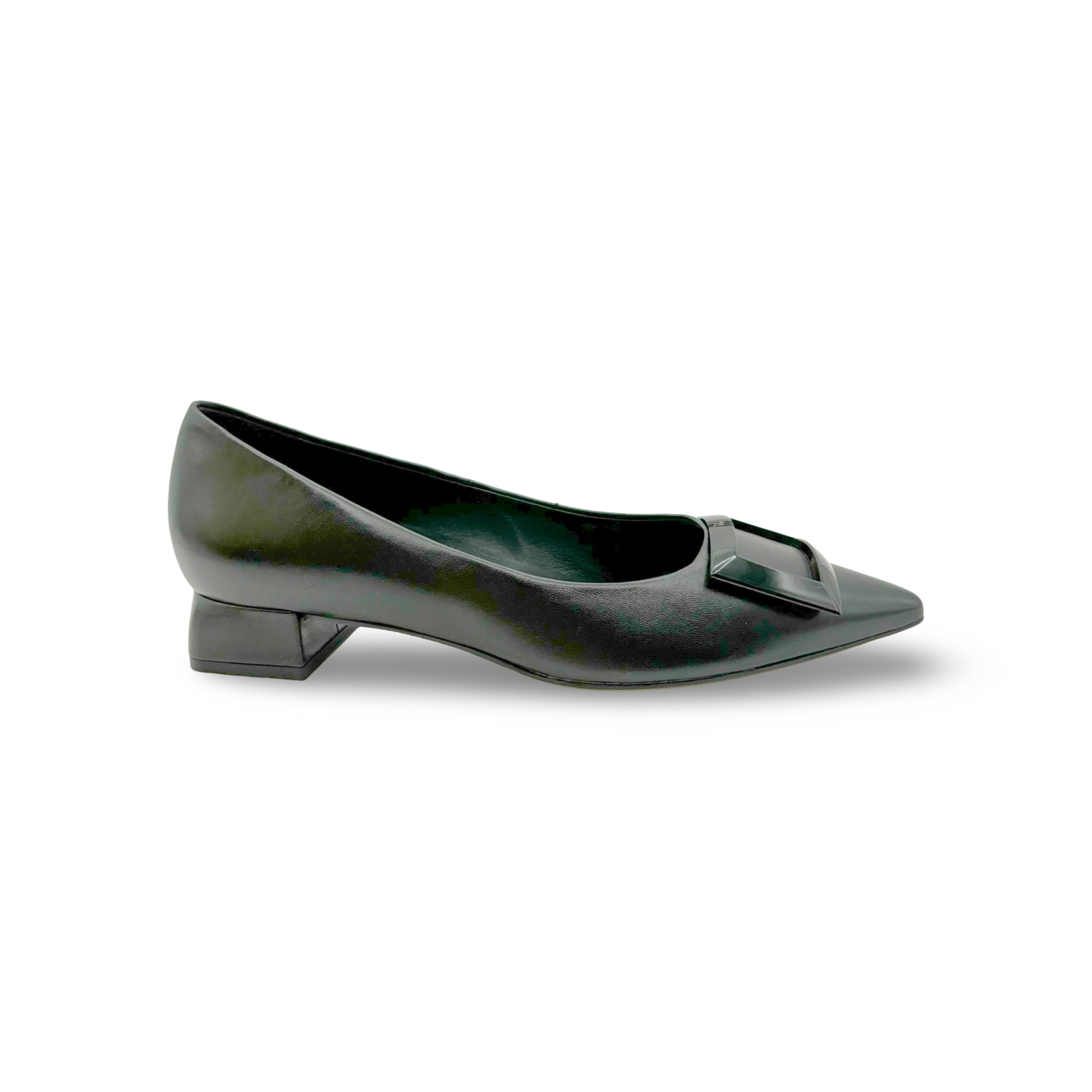 Holly Black Leather Flat Shoes for Women - Comfortable & Stylish Slip-On Loafers - Perfect for Work, Office, and Casual Wear