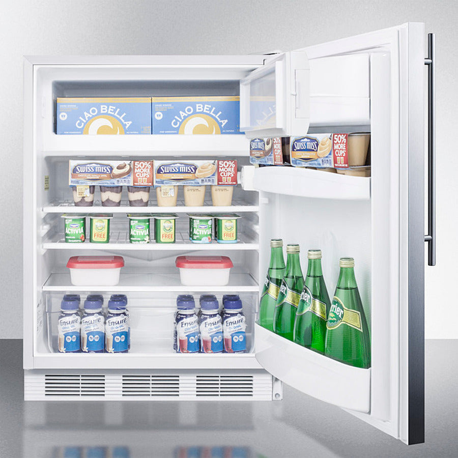 Accucold 24-Inch ADA Compliant Built-In Refrigerator Freezer - CT66LWBISSHVADA | Perfect for Small Kitchens, Offices & ADA-Compliant Spaces