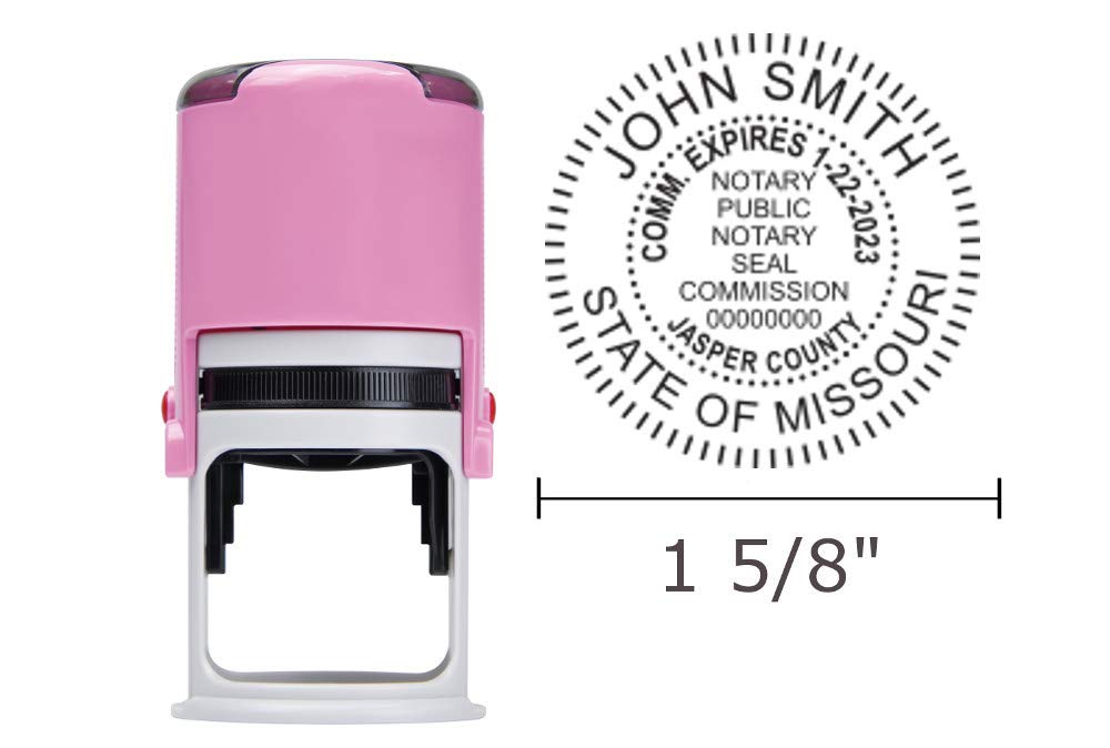 Missouri Notary Public Seal Stamp - Self Inking Round Notary Stamp with Unique Pink Body (R-542) | Perfect for Document Authentication, Legal Papers & Official Certifications