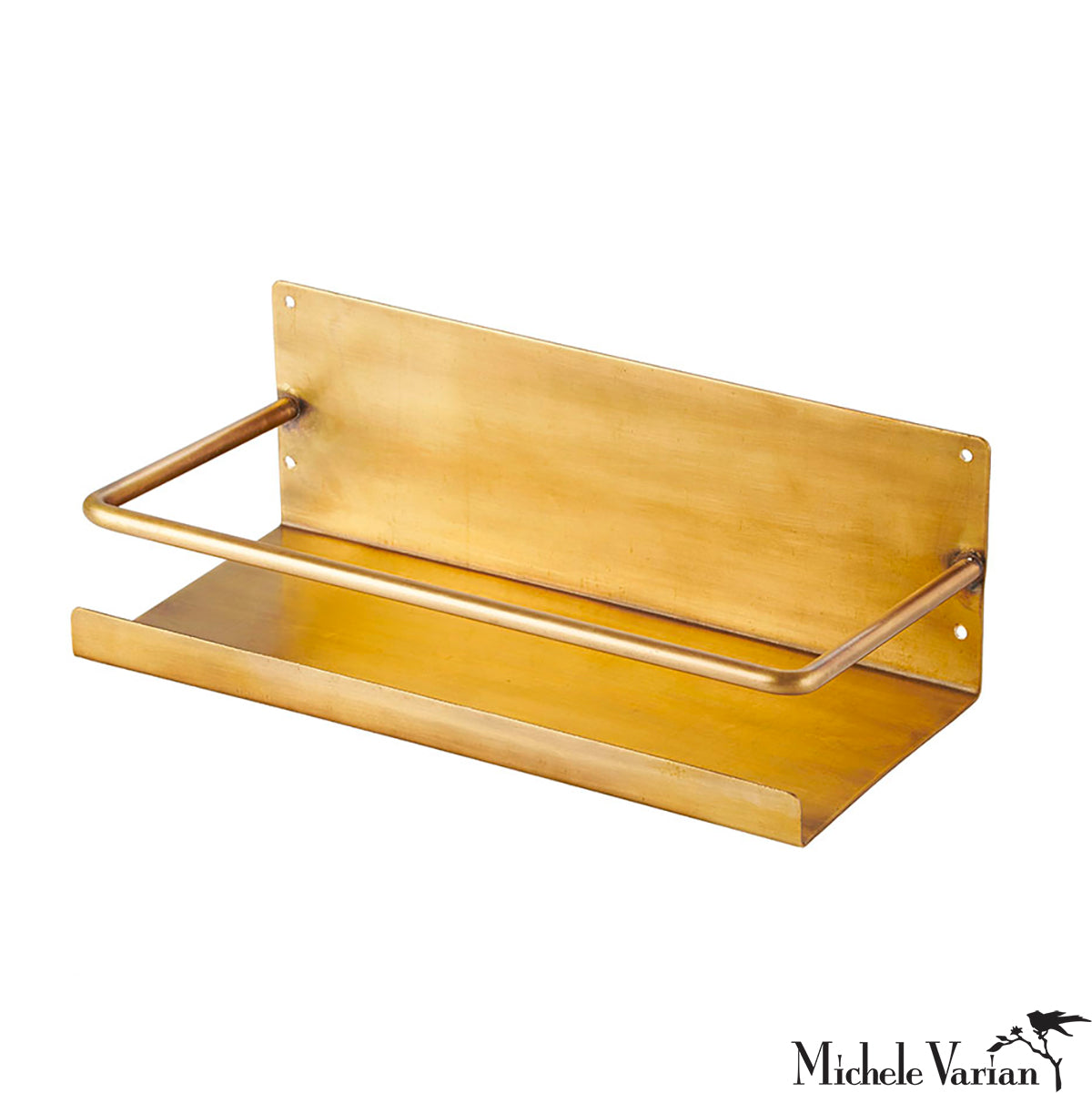 Vintage Brass Shelf - Decorative Wall Shelf for Living Room, Bathroom & Kitchen - Handcrafted Metal Shelf for Home Decor & Storage | Perfect for Displaying Plants, Books & Decorative Items